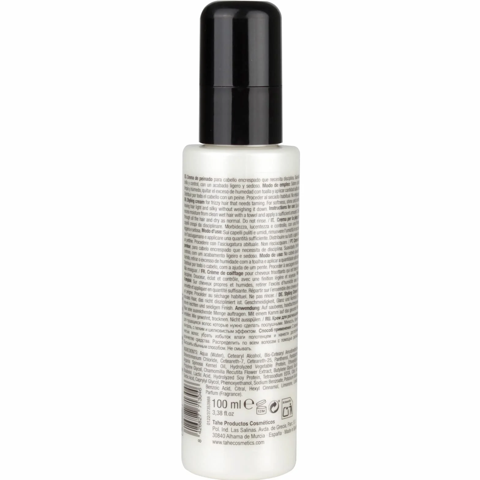 Tahe Miracle Gold Crema de peinado antiencrespamiento con Queratina, Argán y Manzanilla 100 ml