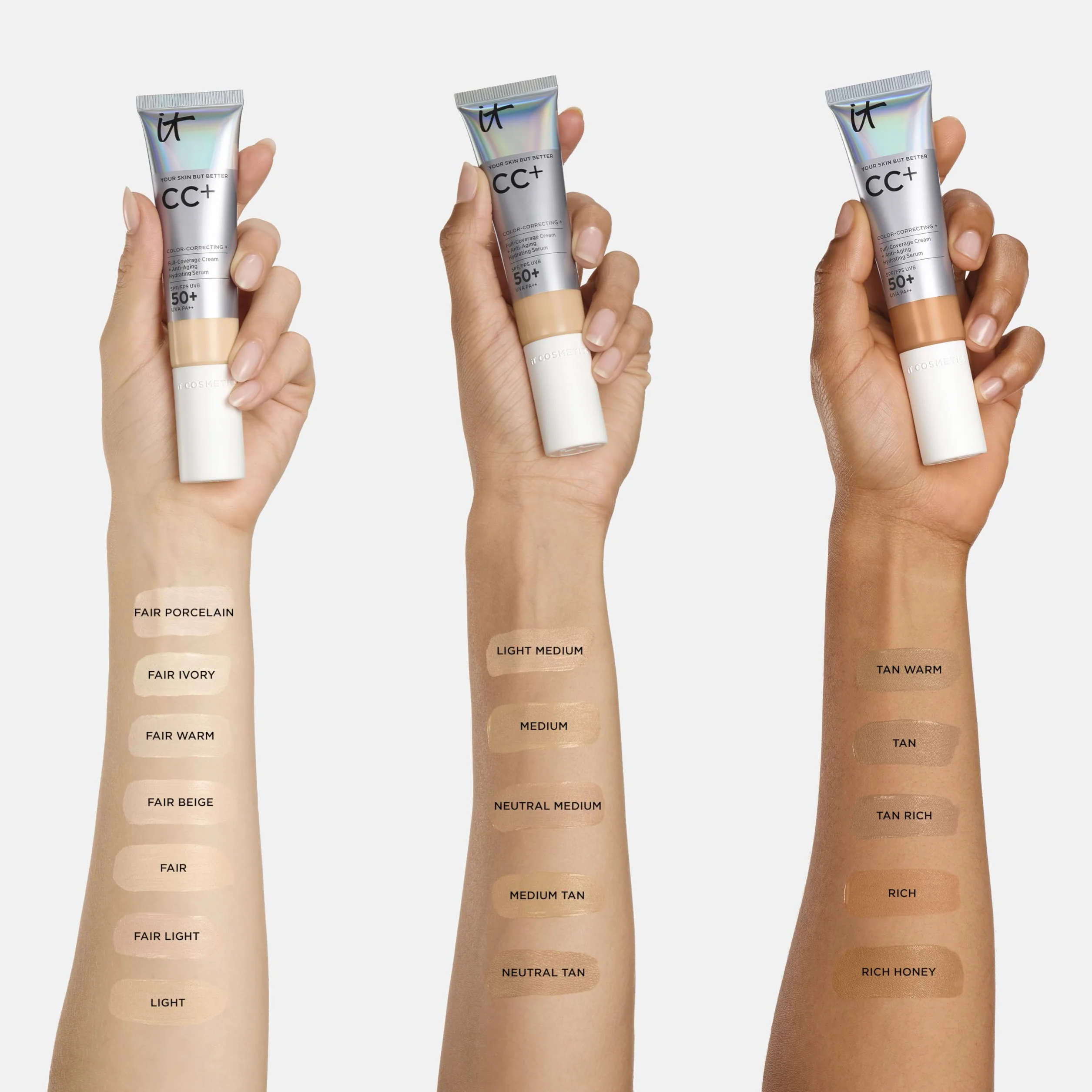 IT Cosmetics Base de Maquillaje SPF50+ Cobertura Total Acabado Natural Light