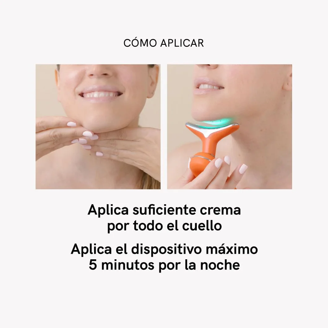 MASDERM Masajeador Facial y Cuello Profesional Radiofrecuencia 500 ml, Luz Roja RF, Lifting Facial 2 Pack