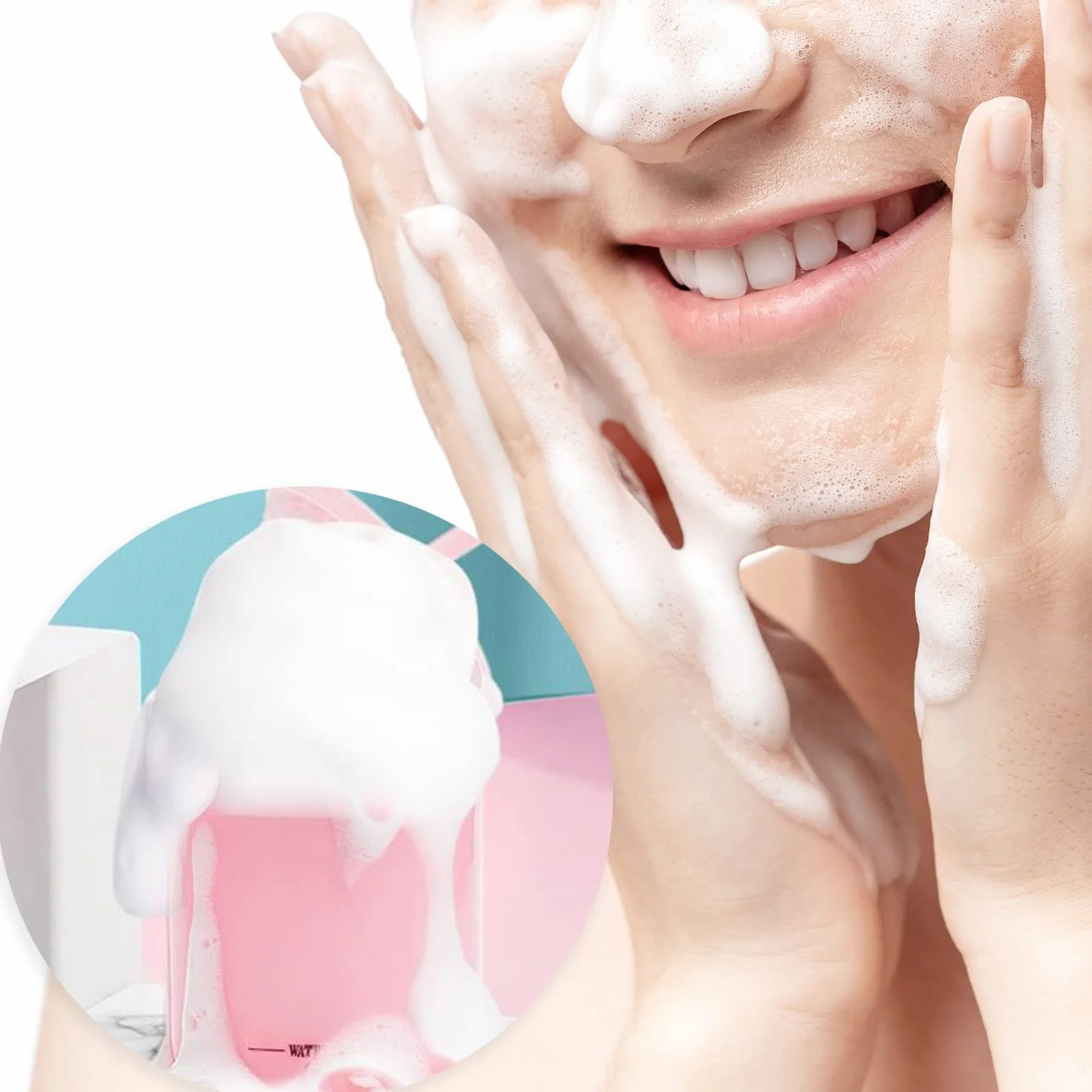 SZXMDKH Espuma para hacer burbujas de plástico portátil limpiador facial cuidado de la piel
