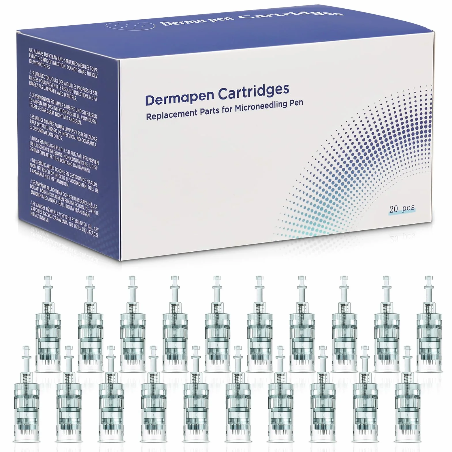 Agujas Dermapen M8 36 puntas Microneedling Cartuchos 3 ranura bayoneta para M8 M7S A6S 20 unidades