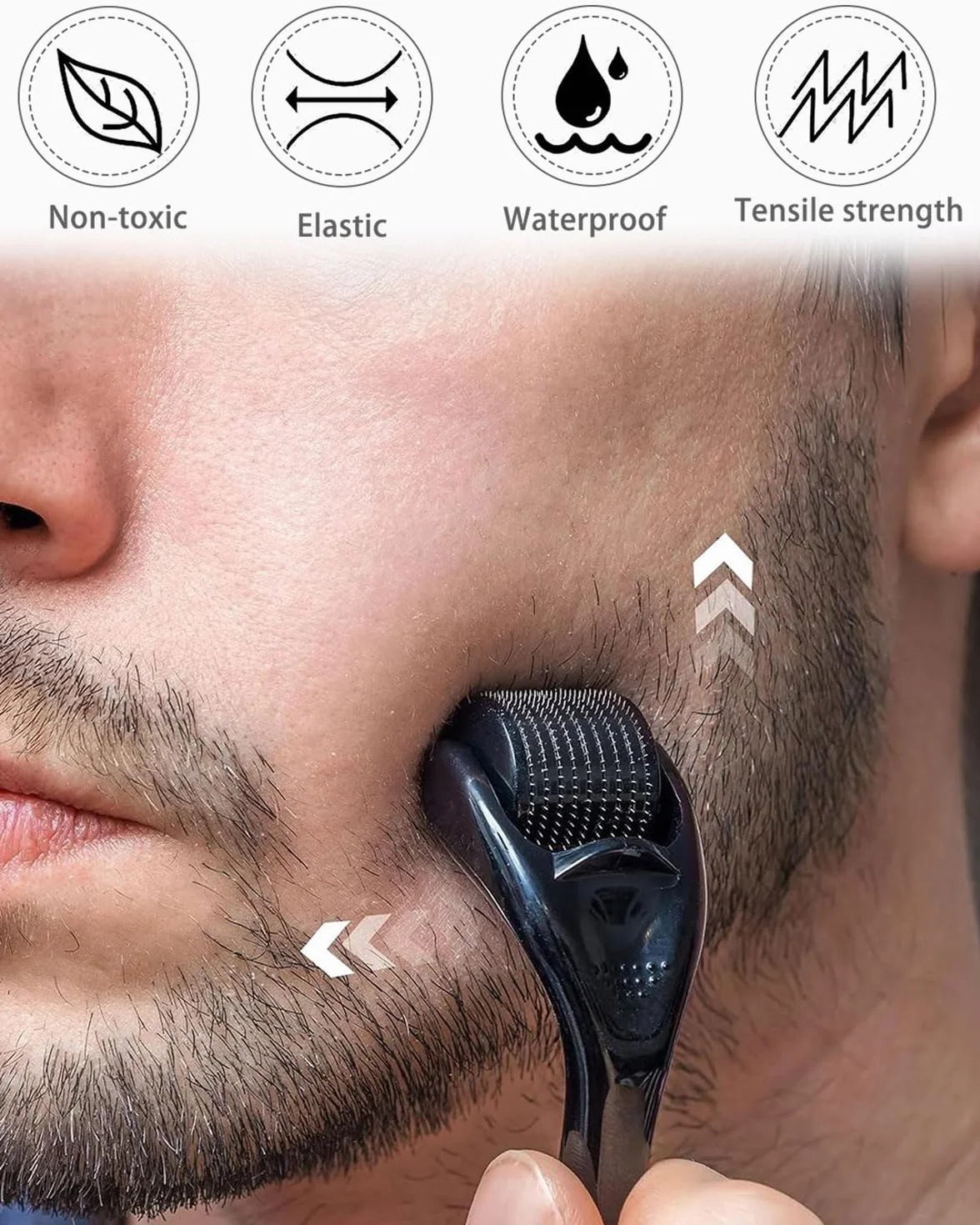 Rodillo de microagujas 0,5 mm 540 agujas de titanio para crecimiento de barba y cabello