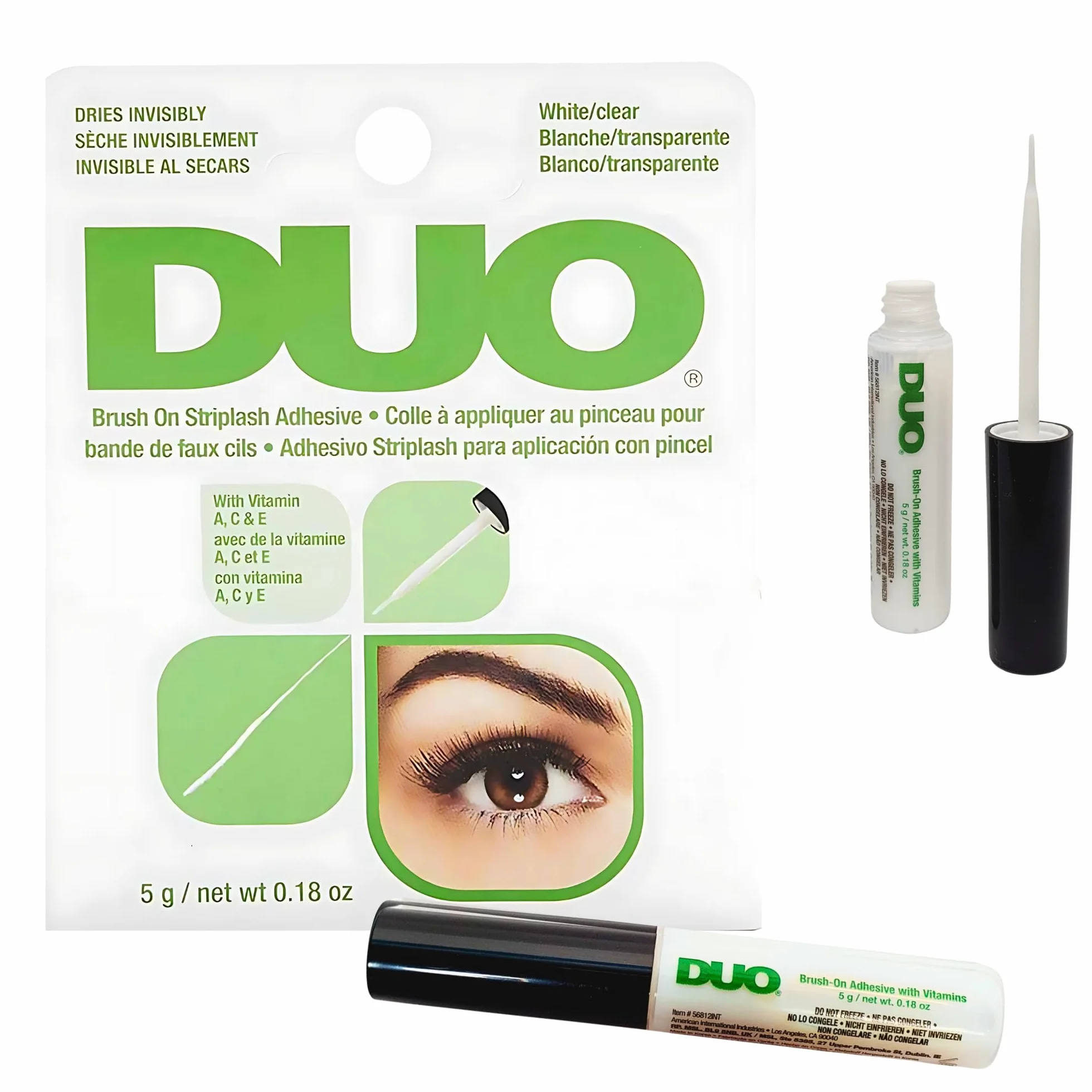 Adhesivo DUO resistente al agua para pestañas y cejas, vegano