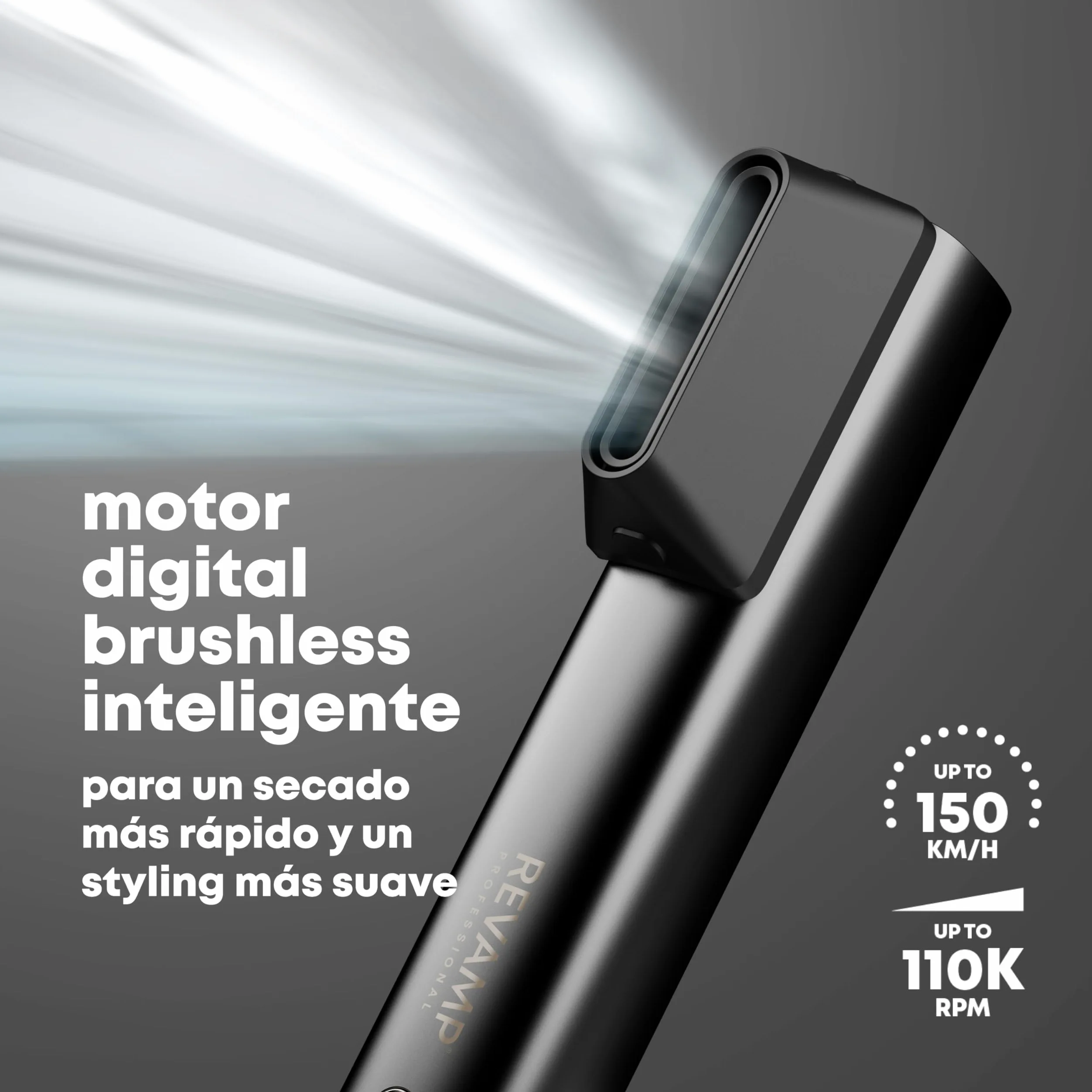 REVAMP HydroShine Air Cepillo Secador 3 en 1 - Hydro Ion | Cepillo Alisador, Profesional, Hidratación y Brillo, Estilizador de Aire, Accesorios, Ultraligero