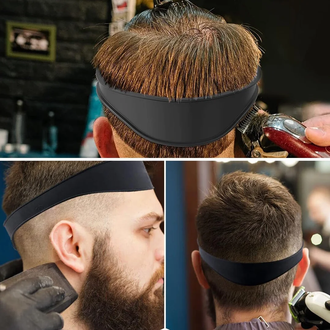Guía de Corte de Cabello Ajustable Profesional para Cortes Hechos por Usted Mismo, Línea de Cabello de Cuello Recto (Negro)