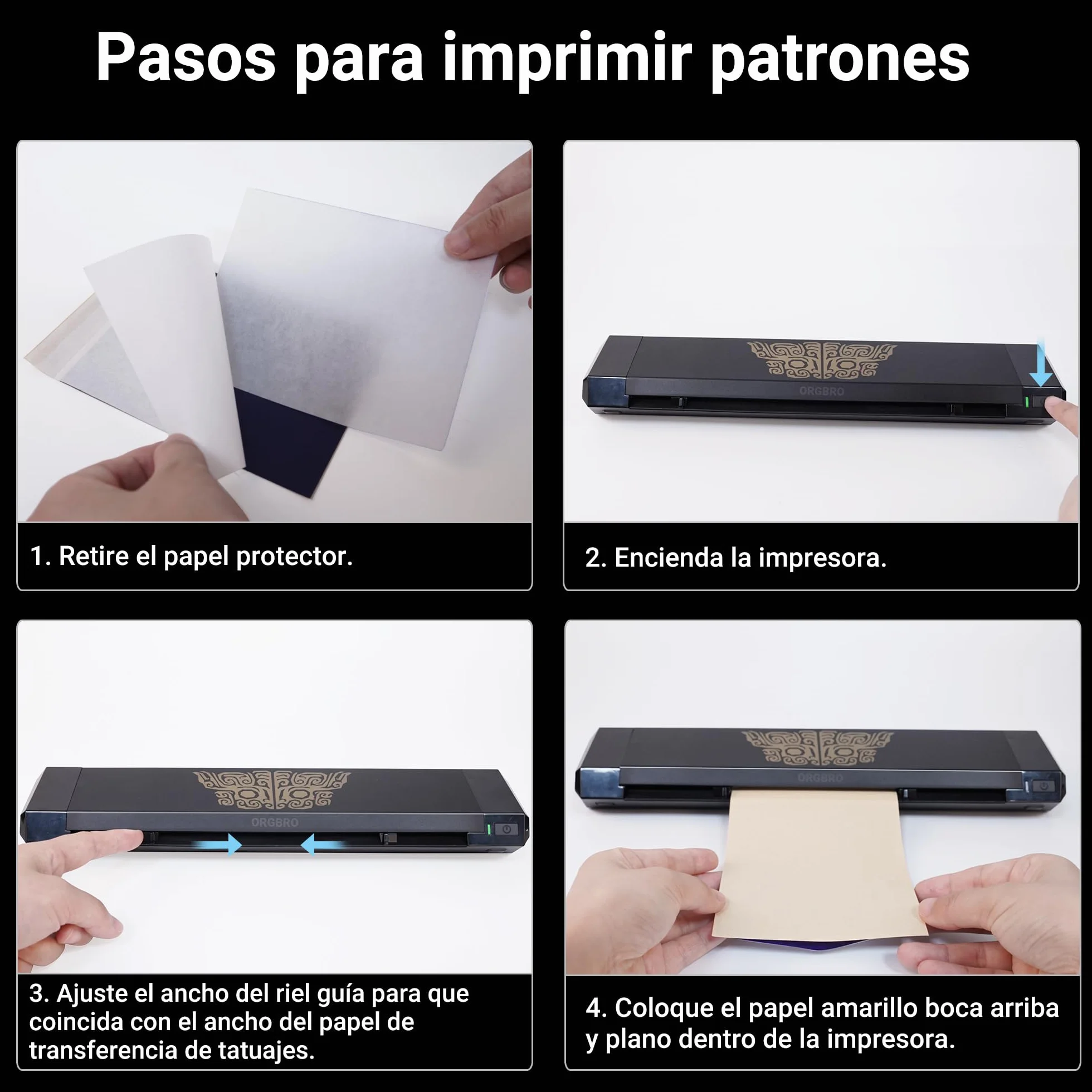 ORGBRO X8 Termocopiadora Tattoo, Impresora Térmica Tattoo Bluetooth con 30 Hojas de Papel de Transferencia, Maquina de Tatuar para Principiantes y Artistas del Tatuaje, Compatible con TeléFonos/Pc