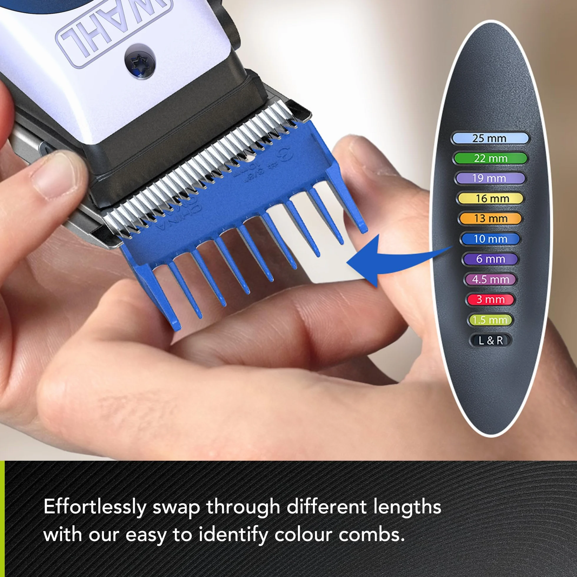 WAHL Color Pro Lithium Combi Kit, Kit de Corte de Pelo Total, Cónico, Batería Potente