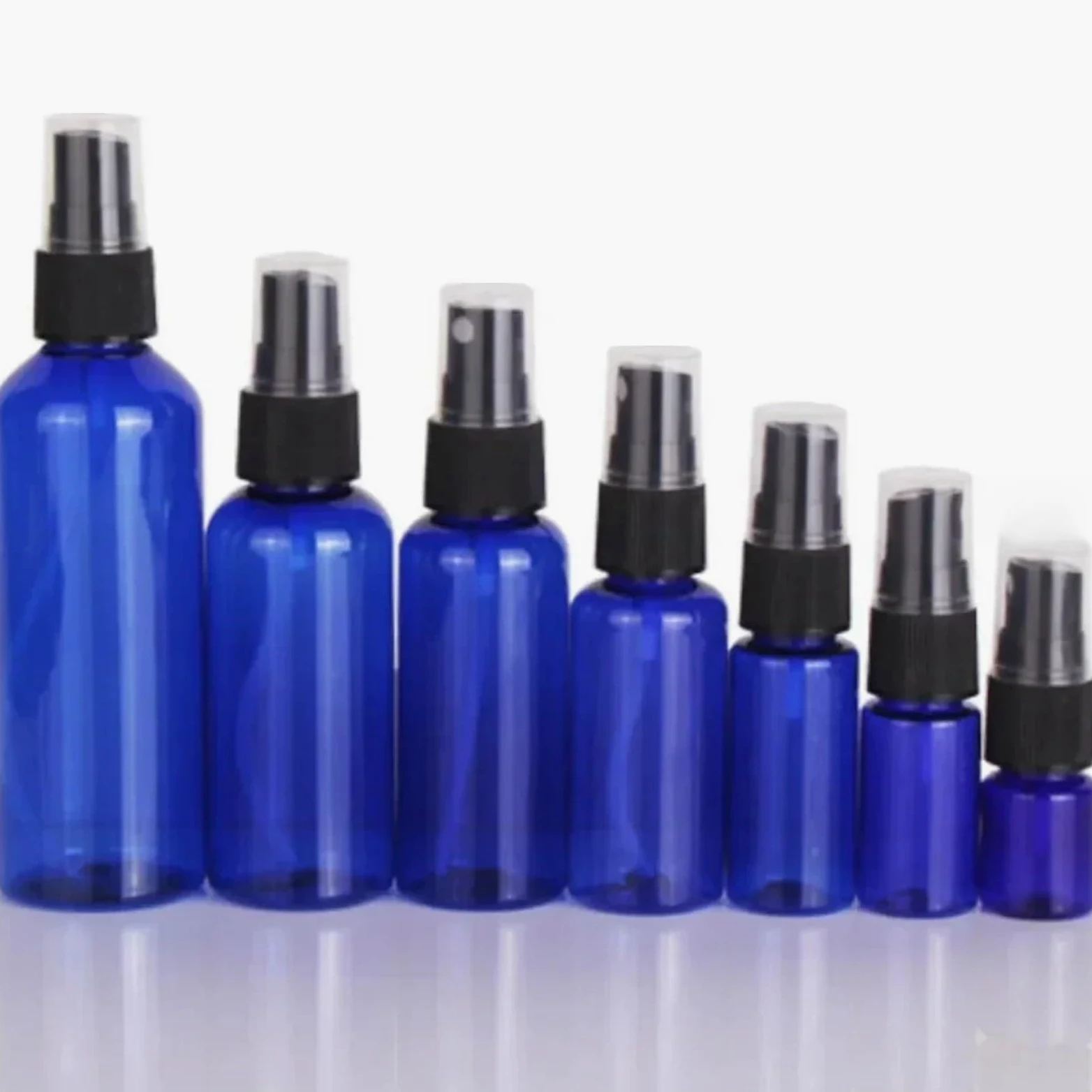 Botella Pulverizadora Vacía 50 botellas vacías de aerosol azul rellenables, contenedores plástico niebla fina for desinfectante alcohol