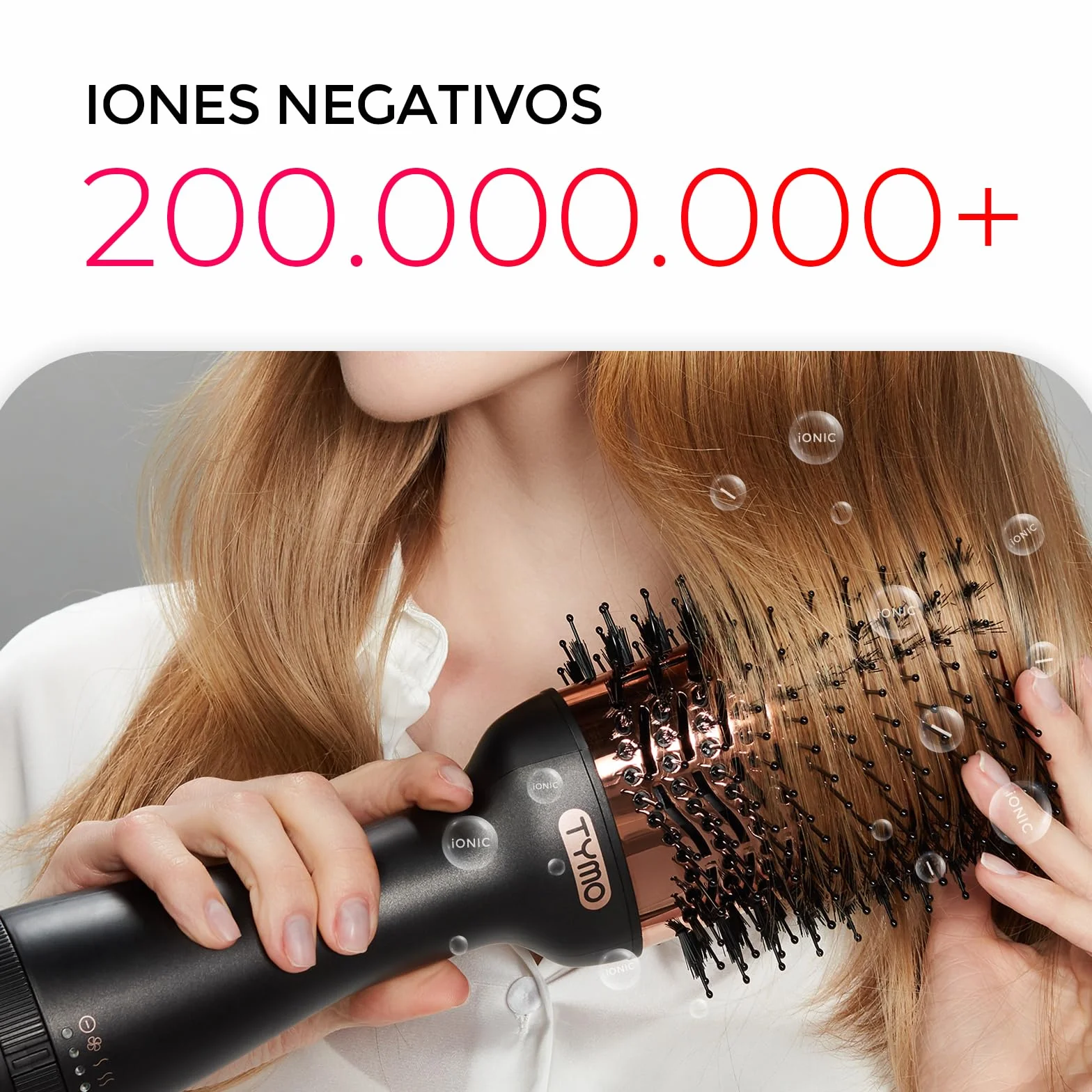TYMO Cepillo Secador de Pelo 4 en 1 con Iones 1200W Dorado