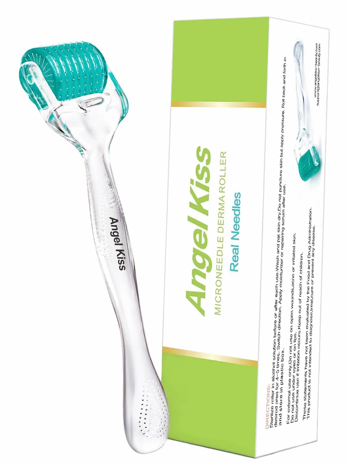 Angel Kiss Derma Roller 0,5mm 192 Agujas Acero Inoxidable Microneedling Rostro Cuerpo Cuero Cabelludo