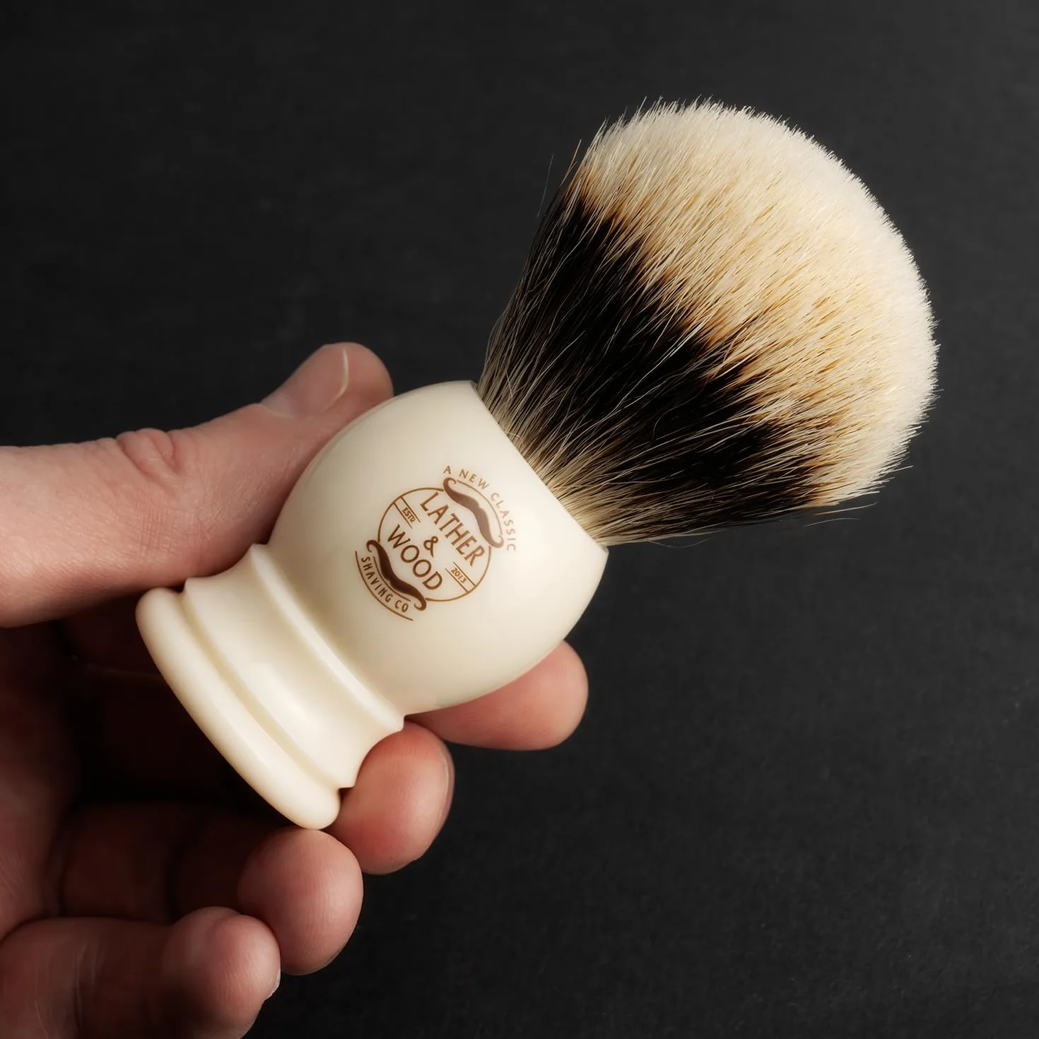 Lather & Wood Shaving Co.Pure Badger Brocha de afeitar – Premium hecha a mano en Inglaterra – Simply the Best Luxury Brocha de afeitar para hombre, 1.00[set de ]