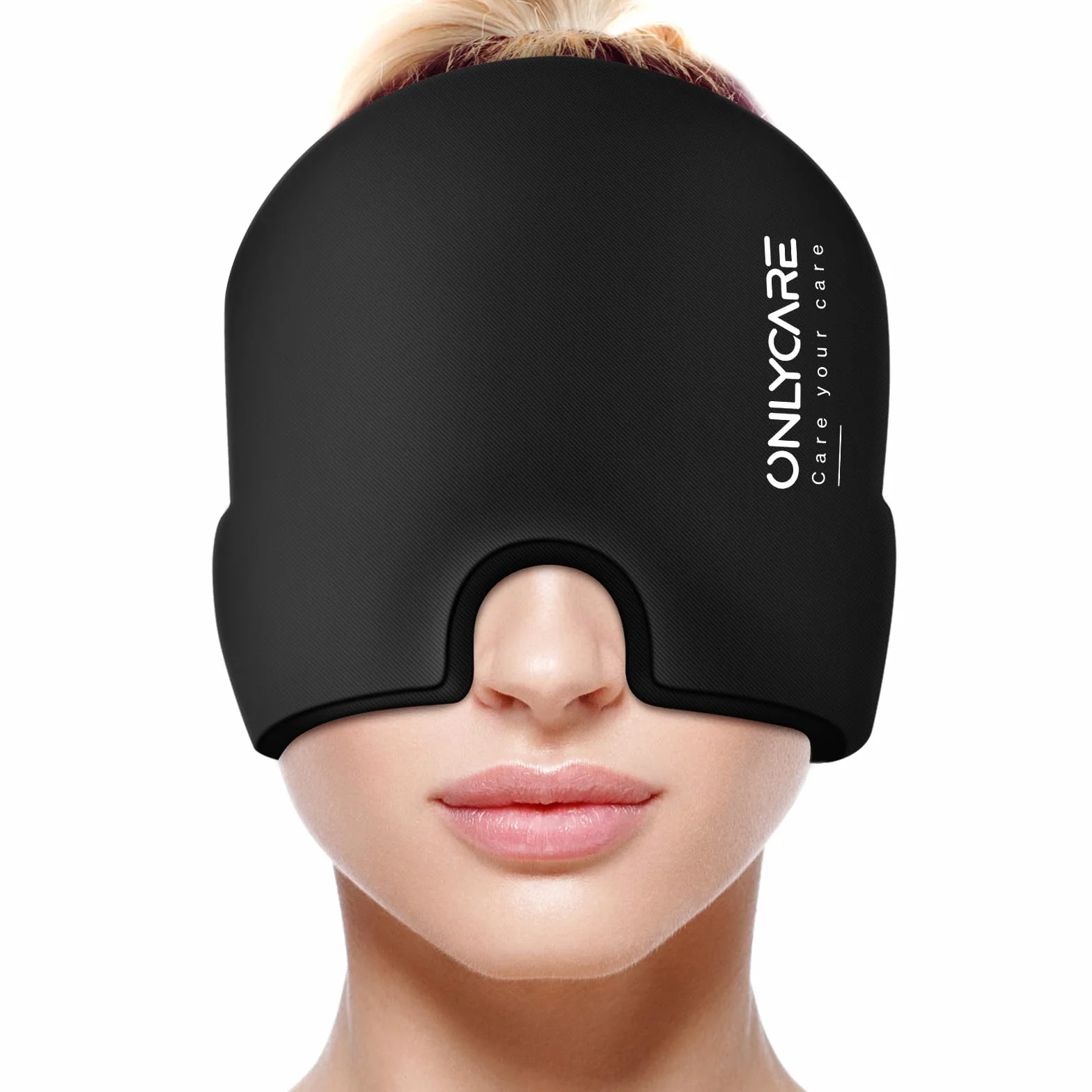 ONLYCARE Gorro Migraña Antifaz Frío Sin Sabor Gel Envolvente 360° Alivio Migraña Sinusitis Estrés Dolores Cabeza