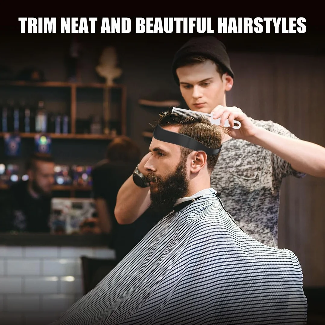 Guía de Corte de Cabello Ajustable Profesional para Cortes Hechos por Usted Mismo, Línea de Cabello de Cuello Recto (Negro)