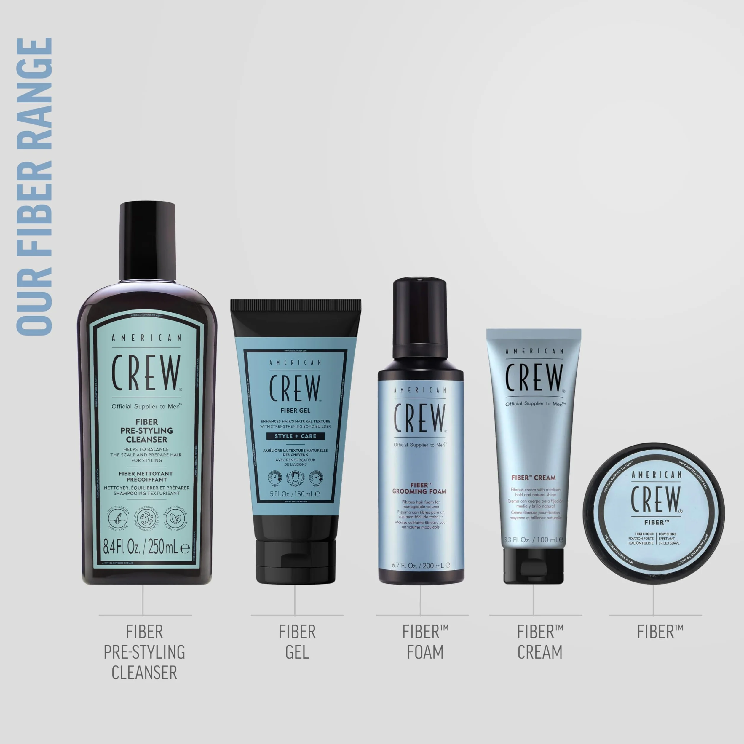 American Crew Fiber Cream Crema de Peinado para Hombre Moldea el Pelo Aporta Textura Cuerpo Flexibilidad Aumenta el Brillo Acabado Natural Fijación Media 100 ml