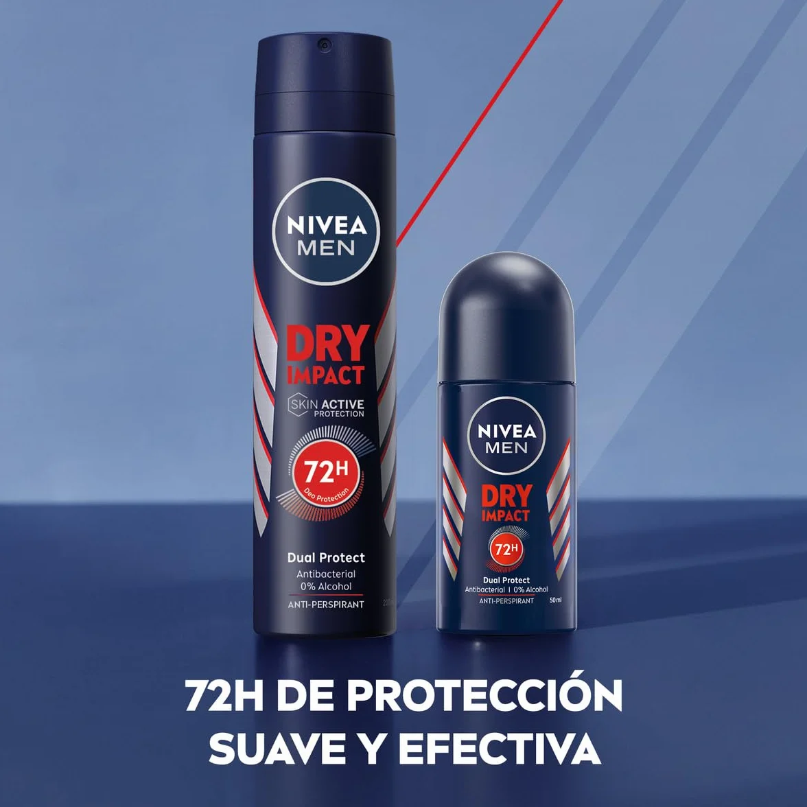 NIVEA MEN Dry Impact Desodorante Antitranspirante Roll-on 72h Pack 6 x 50 ml