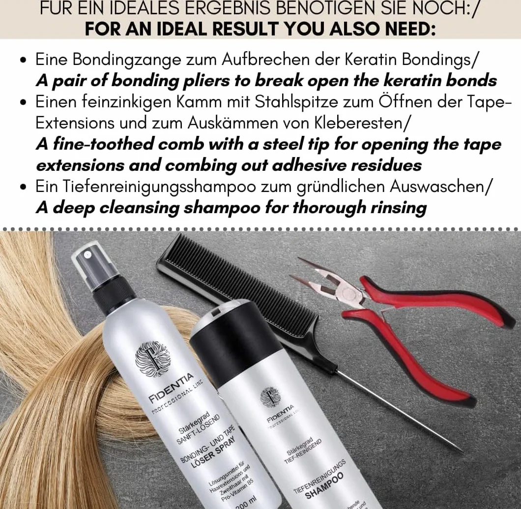 Fidentia Gel líquido para uniones y cintas, disolvente para extensiones de cabello, 100 ml