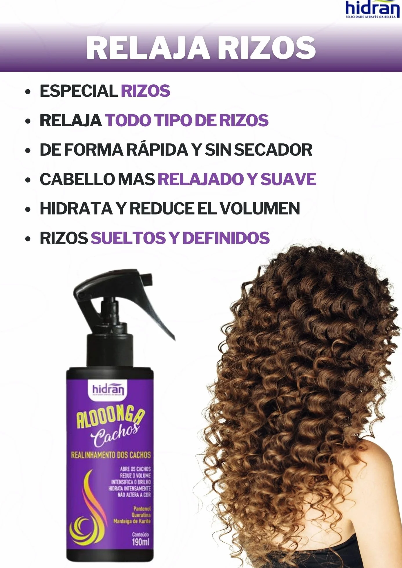 Kit Relaja Rizos Hidran Queratina y D-Pantenol 2 productos