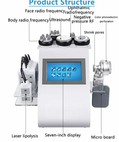 Máquina profesional de cavitación 9 en 1, radiofrecuencia para cuidado facial y corporal