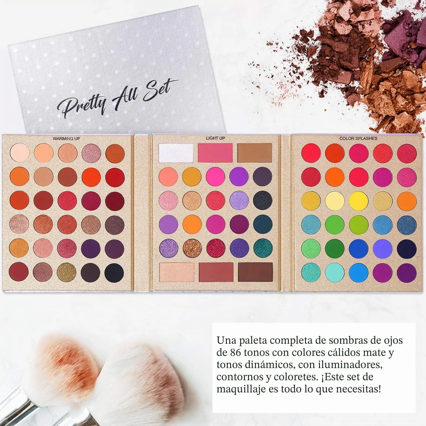 UCANBE Paletas de Maquillaje Multiusos 86 Coloridas, Sombra de Ojos Mate y Brillante