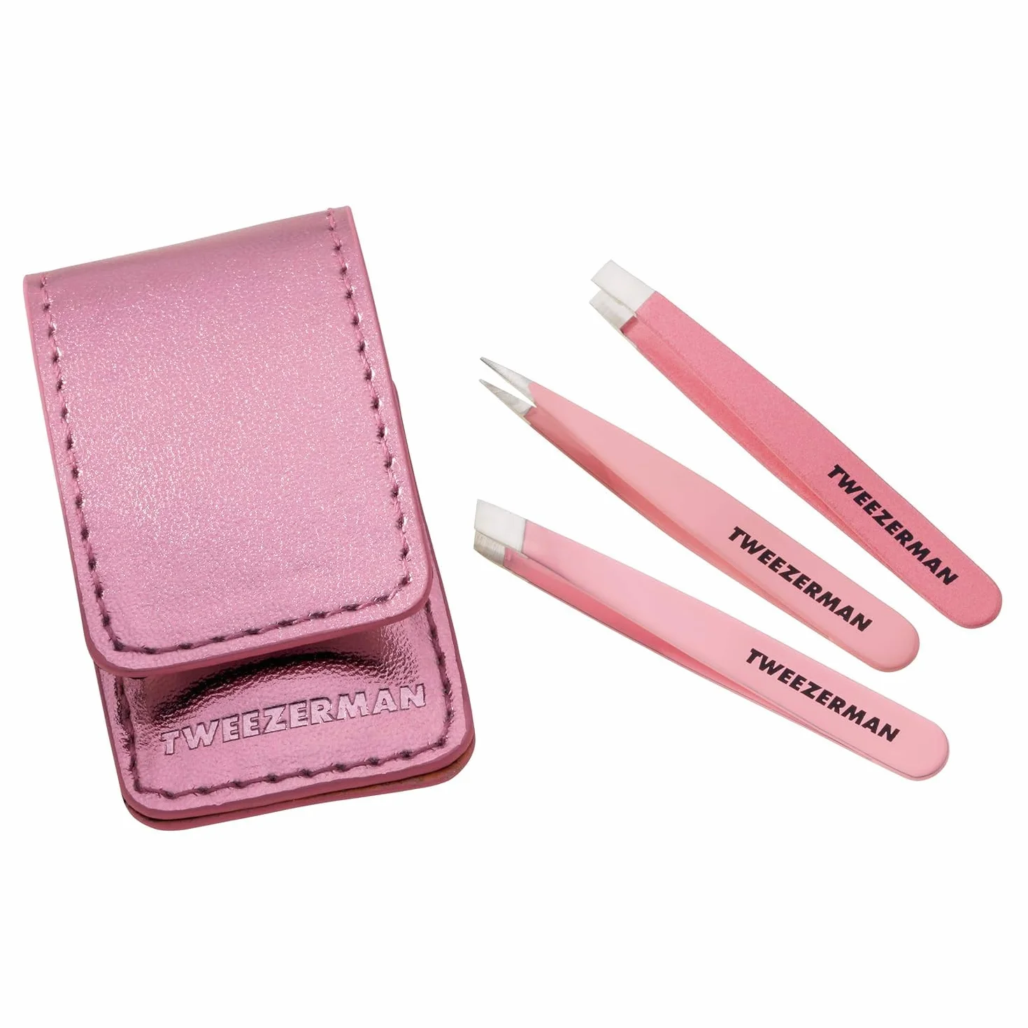 TWEEZERMAN Set de micro mini pinzas 3 piezas, rosa