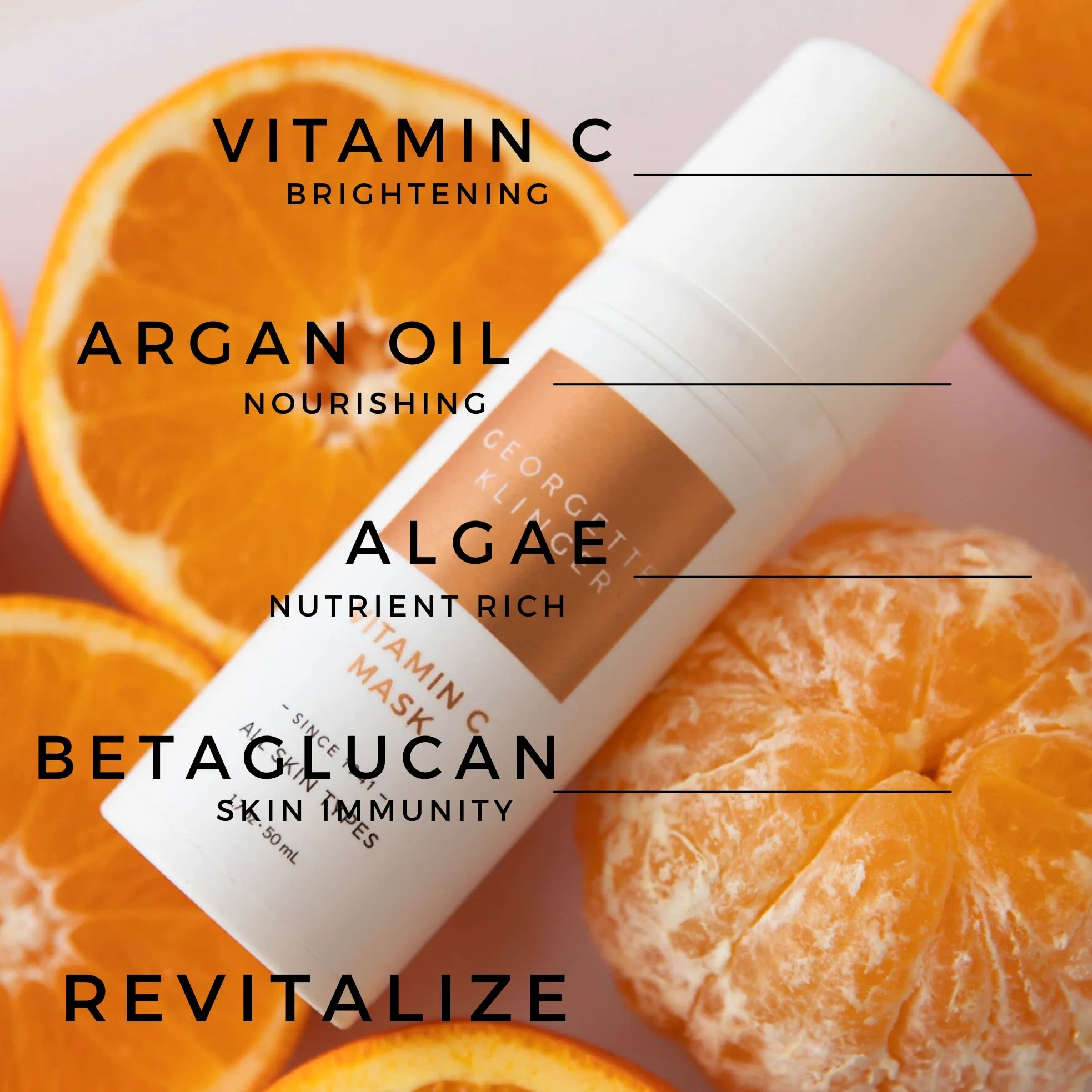 Georgette Klinger Vitamin C Face Mask - Mascarilla facial antienvejecimiento a base de arcilla de bentonita para ayudar a hidratar la piel