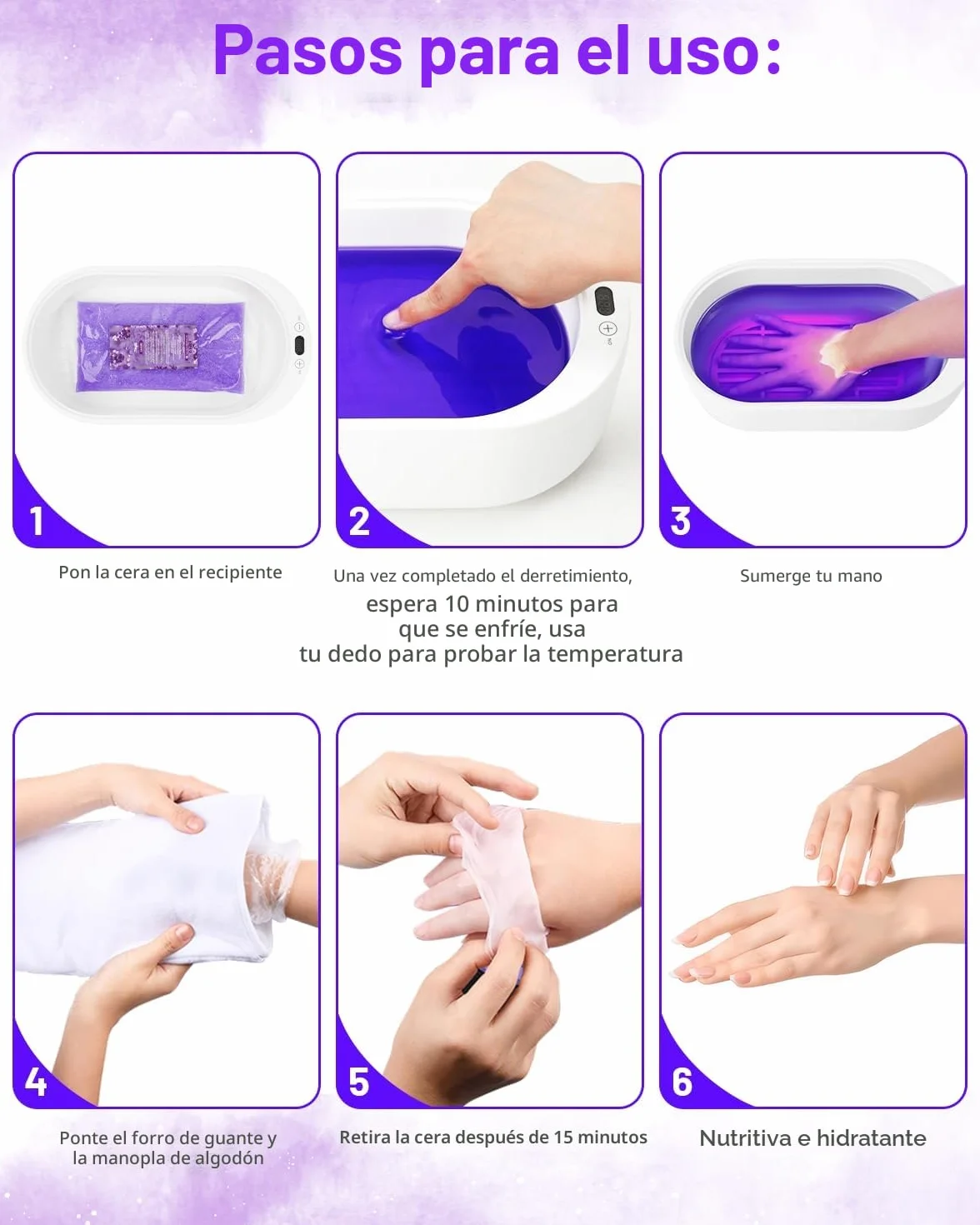 Calentador de Parafina para Manos 2L 150W Blanco con 3x Cera