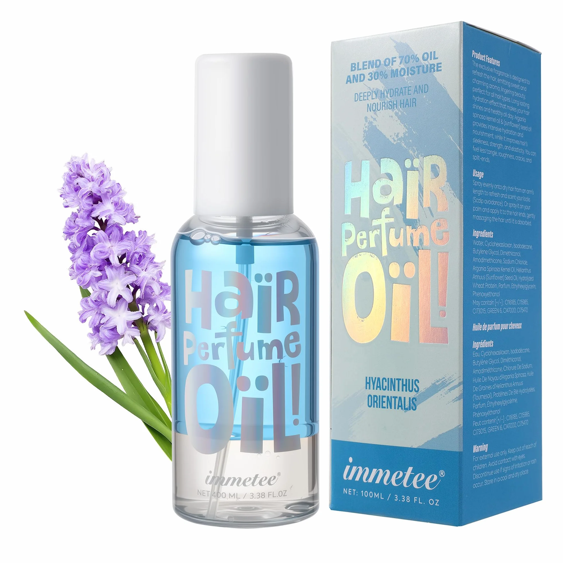 immetee Aceite capilar perfumado hidratante 100 ml aroma floral sin grasa