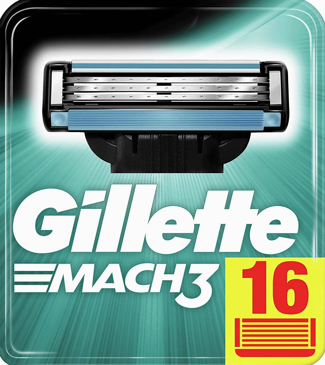 Gillette Mach3 Cuchillas de Afeitar Hombre, Paquete de 16 Cuchillas de Recambio
