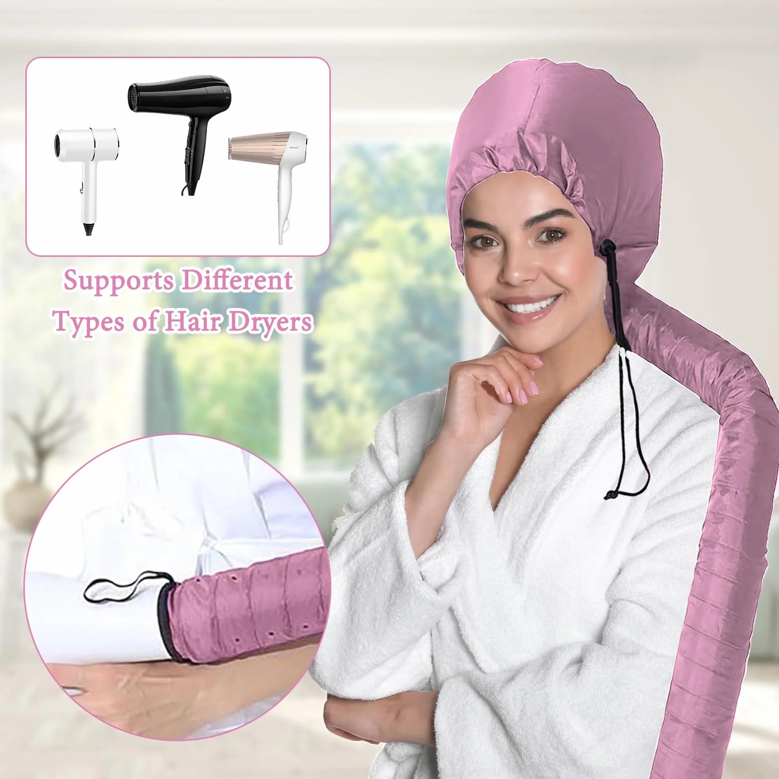 Gorro para secador de pelo capucha difusor para cabello rizado