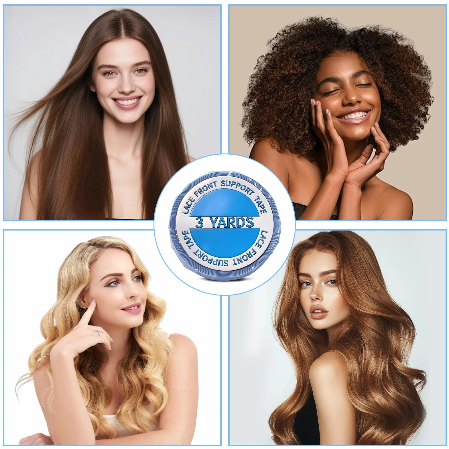 Flintronic Cinta Adhesiva de Doble Cara para Extensiones de Pelo, Invisible, 1 Rollo