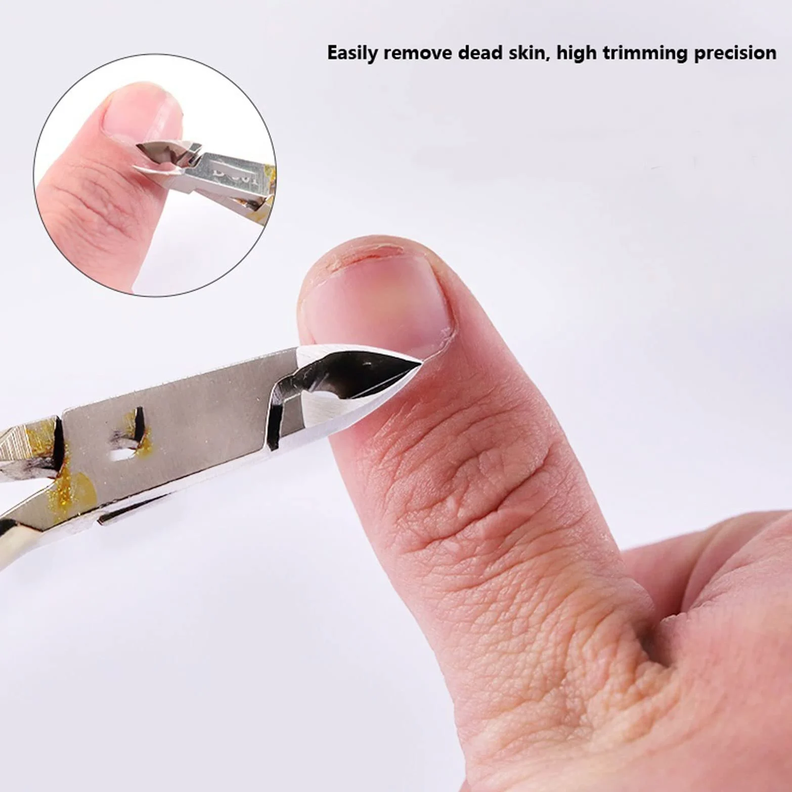 XIANGFAZJD Cortauñas Tijeras for cutículas de uñas, Herramientas de manicura y pedicura de Acero Inoxidable, Tijeras for Piel Muerta Dorada/Plateada, Herramienta cortaúñas, Herramientas de manicura