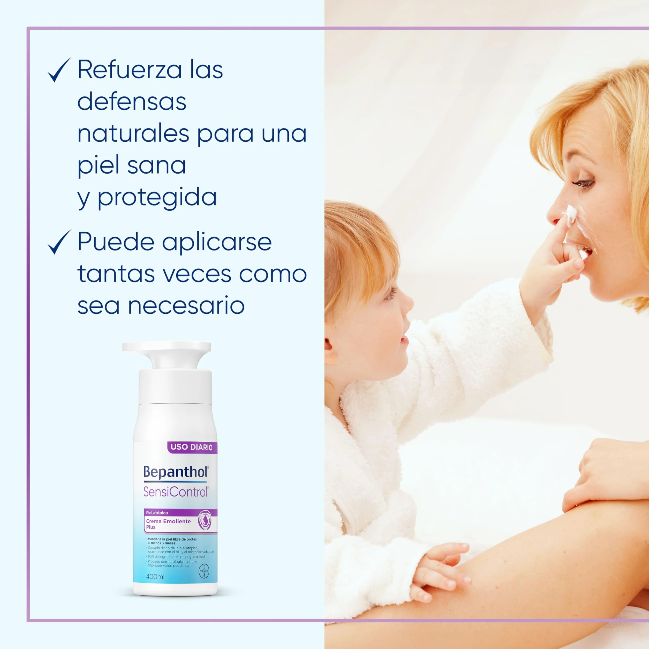 BEPANTHOL Crema Hidratante Piel Atópica SensiControl 400 ml