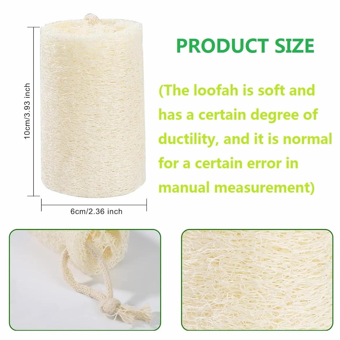 Loofah Natural Scrubber 6 Piezas Esponjas de Luffa Naturales 10cm Limpieza Cocina Baño