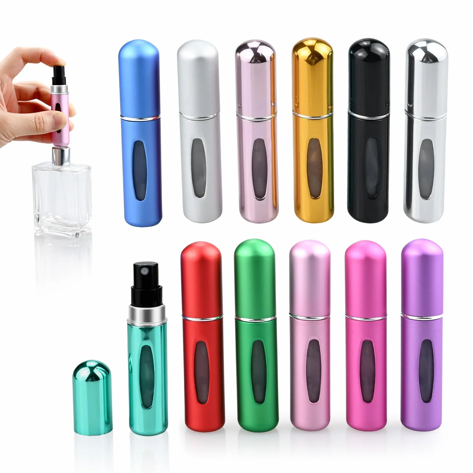 Atomizador Perfume Recargable 5ML Mini Frasco sin Fugas 12 PCS