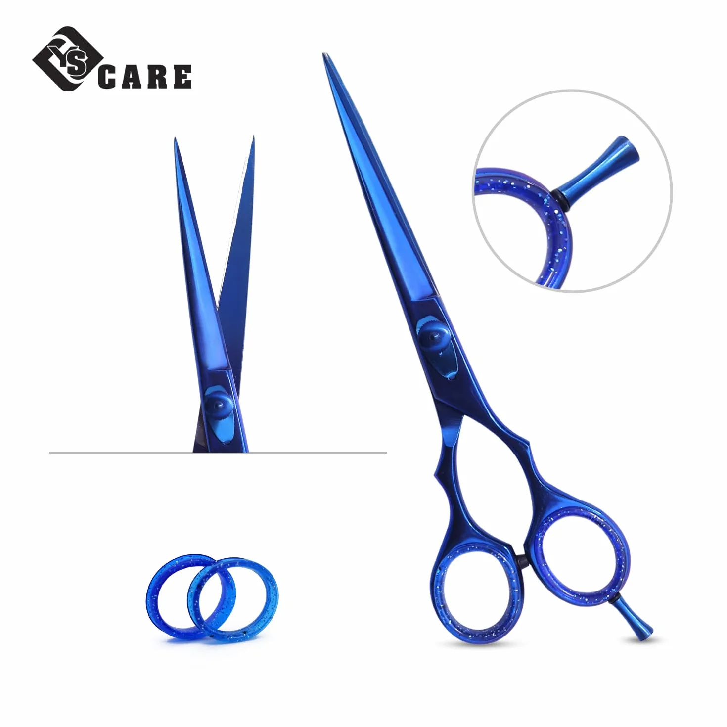 Tijeras de Peluqueria Profesional Acero Inoxidable 6.5 Pulgadas Azul