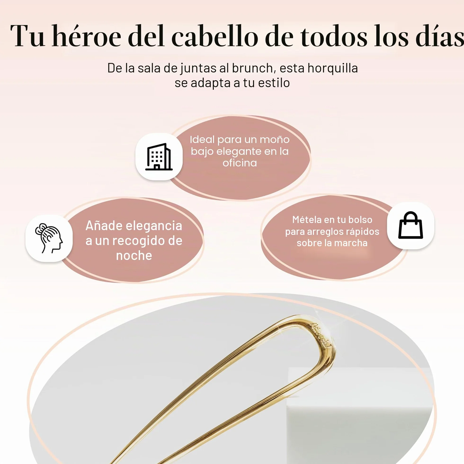 Broches francesas de metal para moños, peinados con trenzas y chignon