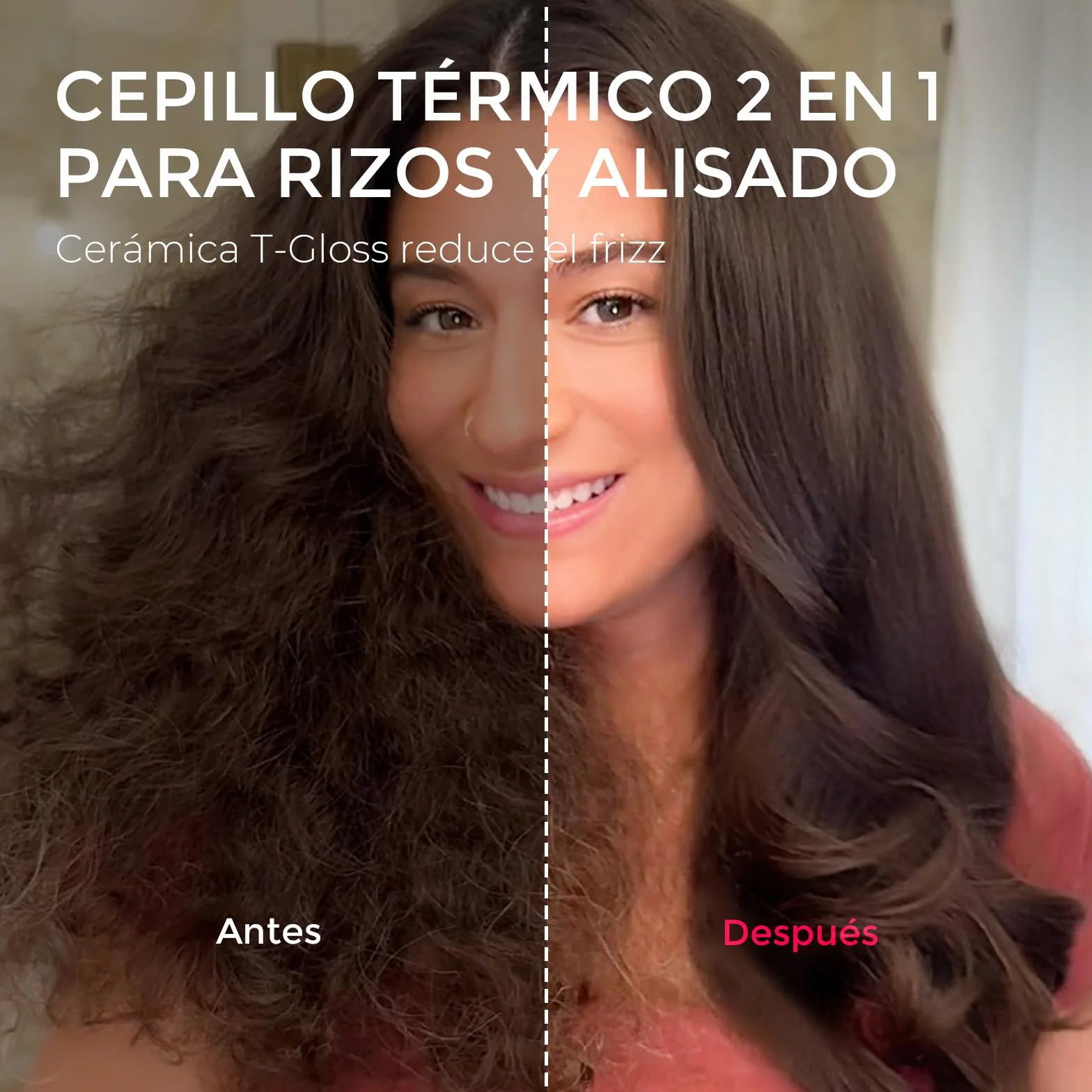 TYMO STYLUX Cepillo Térmico, Cepillo Redondo Caliente Cerámica de 43 mm para Crear Rizos Naturales, Cepillo Rizador de un Solo Paso para Cabello Suelto y Voluminoso, Thermal Brush para dar Volumen