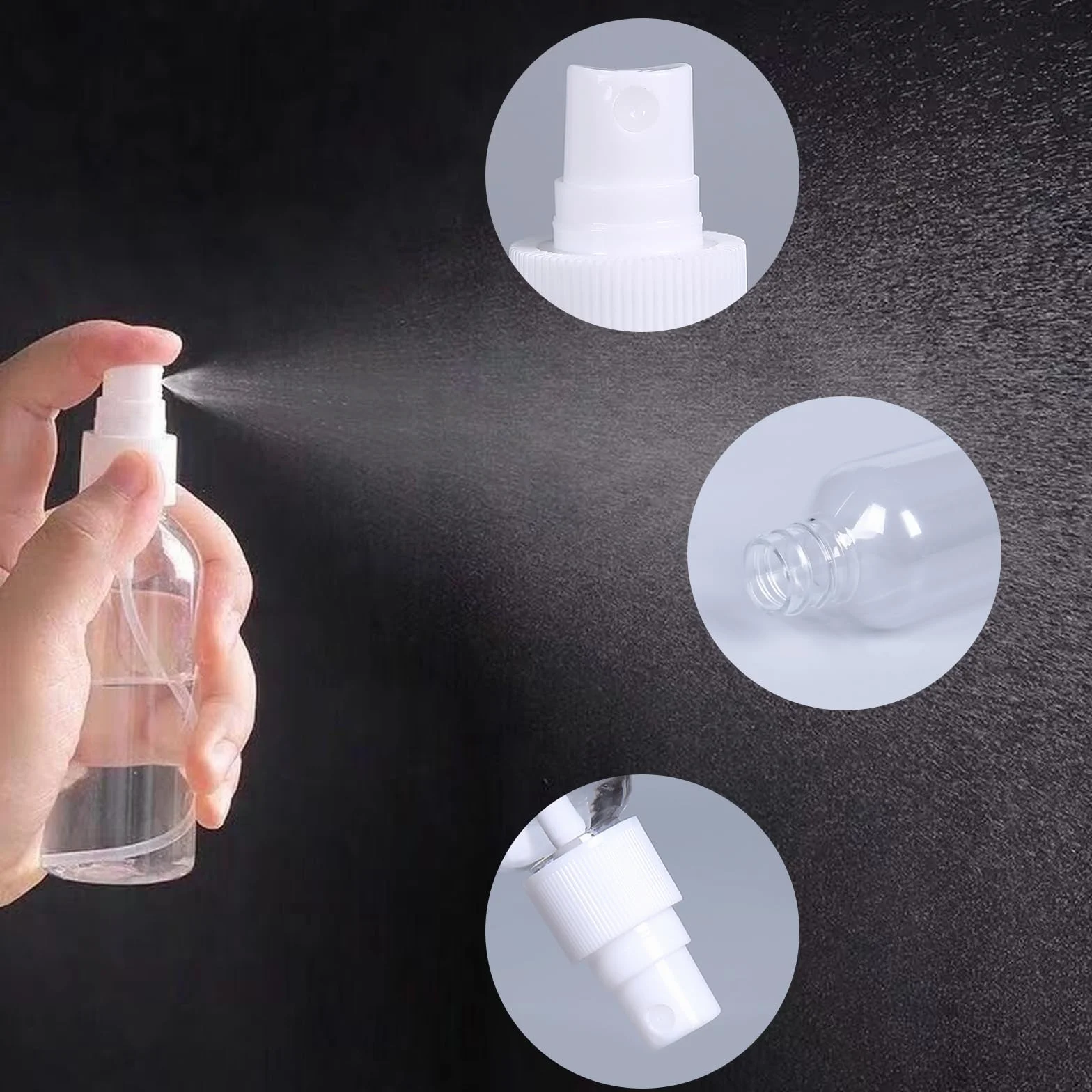 Botella de spray vacía 10 piezas 100 ml pulverizador perfume champú con embudos goteros etiqueta