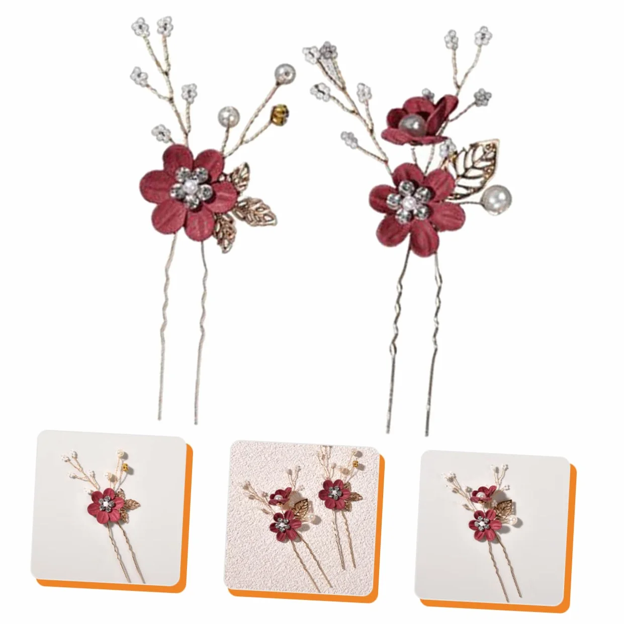 ifundom Horquillas De Pelo Mujer Boda Con Flores 4 Piezas Accesorios Para El Cabello De Novia
