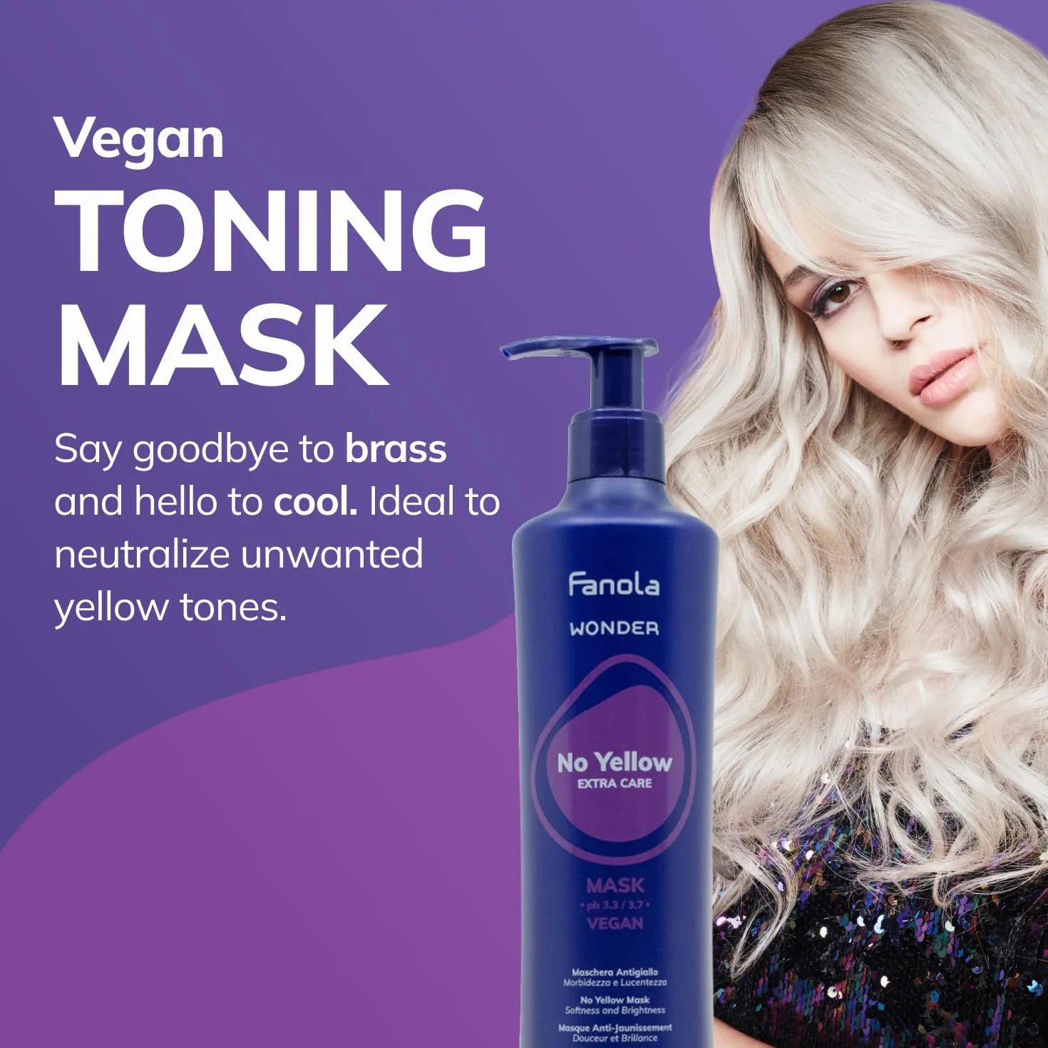 Fanola Wonder Mask No Yellow Extra Care Mascarilla Anti-Amarilleo 350 ml