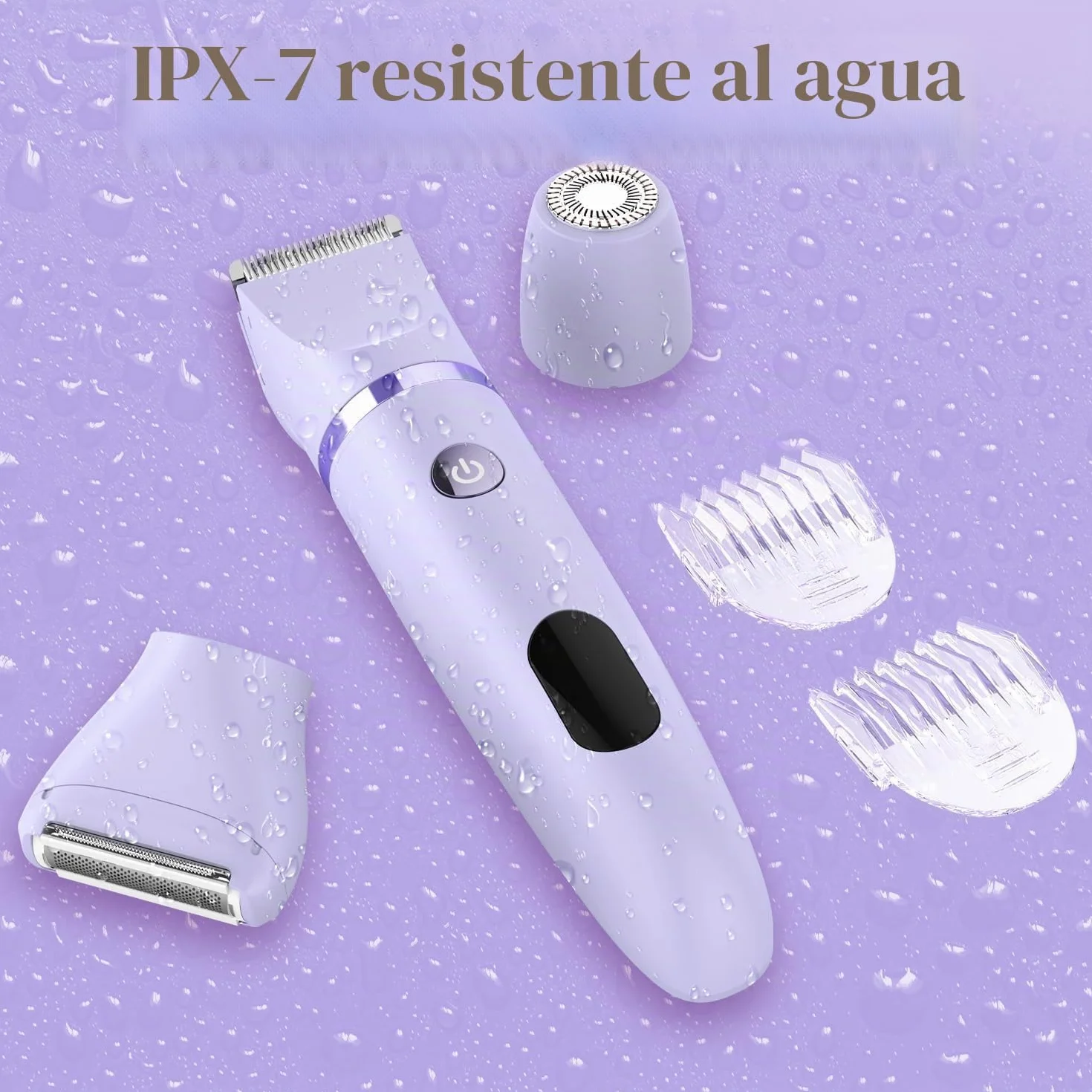 Afeitadora eléctrica para mujer 3 en 1 impermeable pantalla LCD seco/mojado