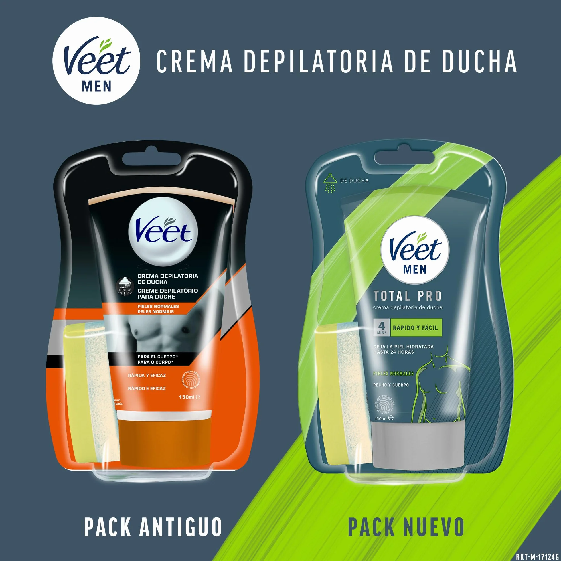 Veet Crema Depilatoria Corporal para Hombre bajo la Ducha Piel Normal 150 ml