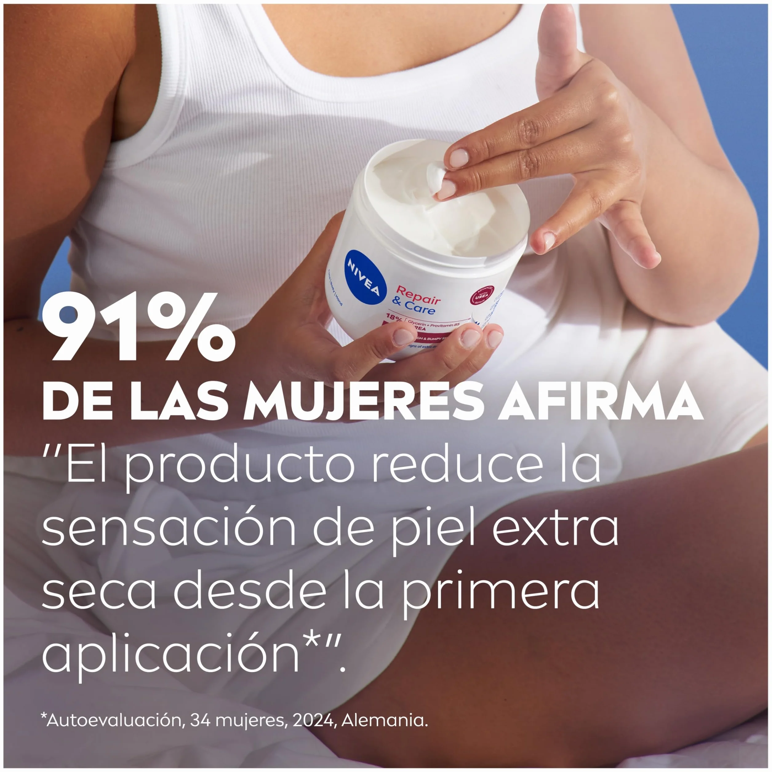 NIVEA Repara & Cuida Crema hidratante corporal 400 ml con glicerina y urea, 72 h hidratación para piel extra seca
