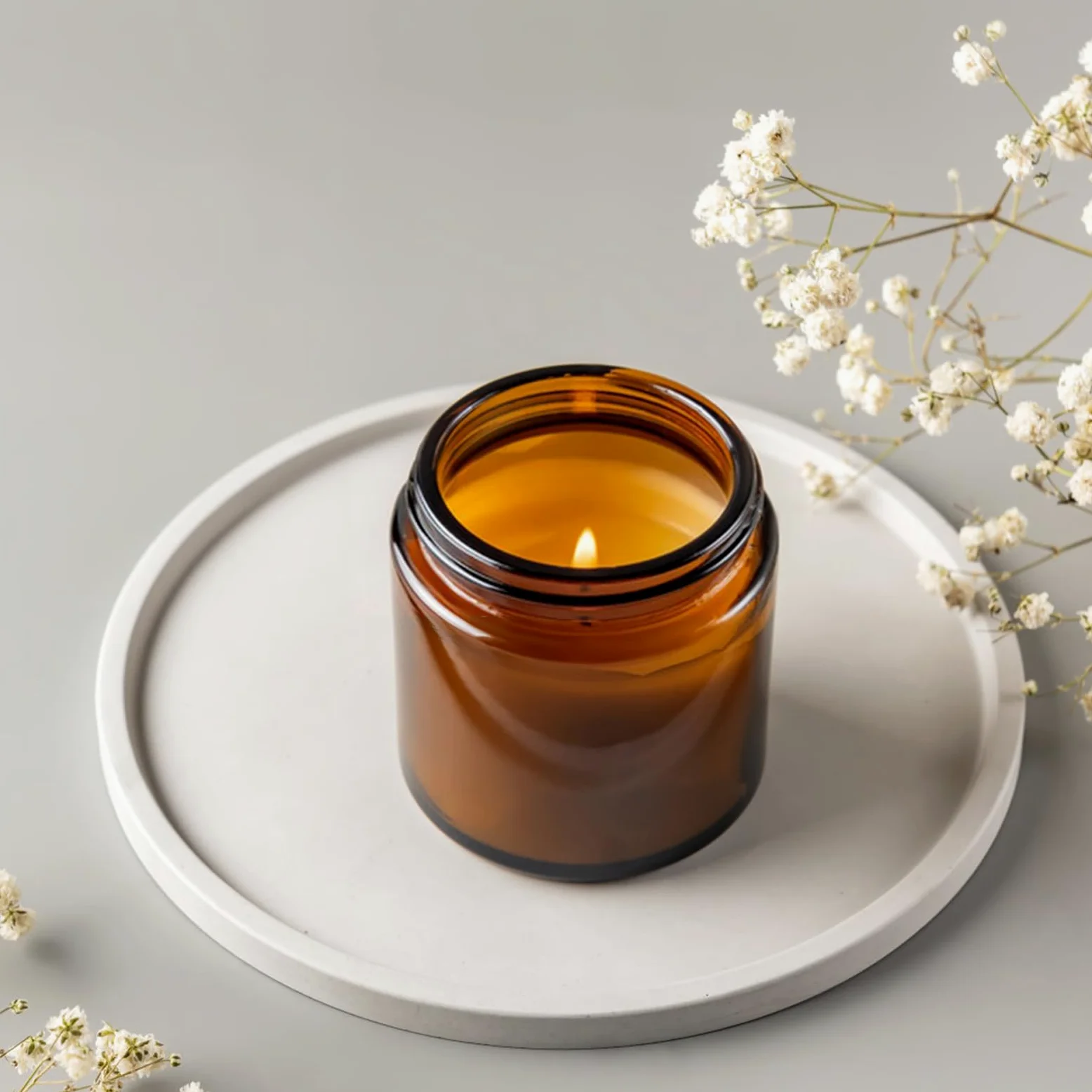 Tarros de vidrio ámbar de 8 onzas, paquete de 16 recipientes vacíos para cosméticos con forro interior y tapas negras, tarros redondos recargables para crema, pomadas, sales de baño, maquillaje, limo