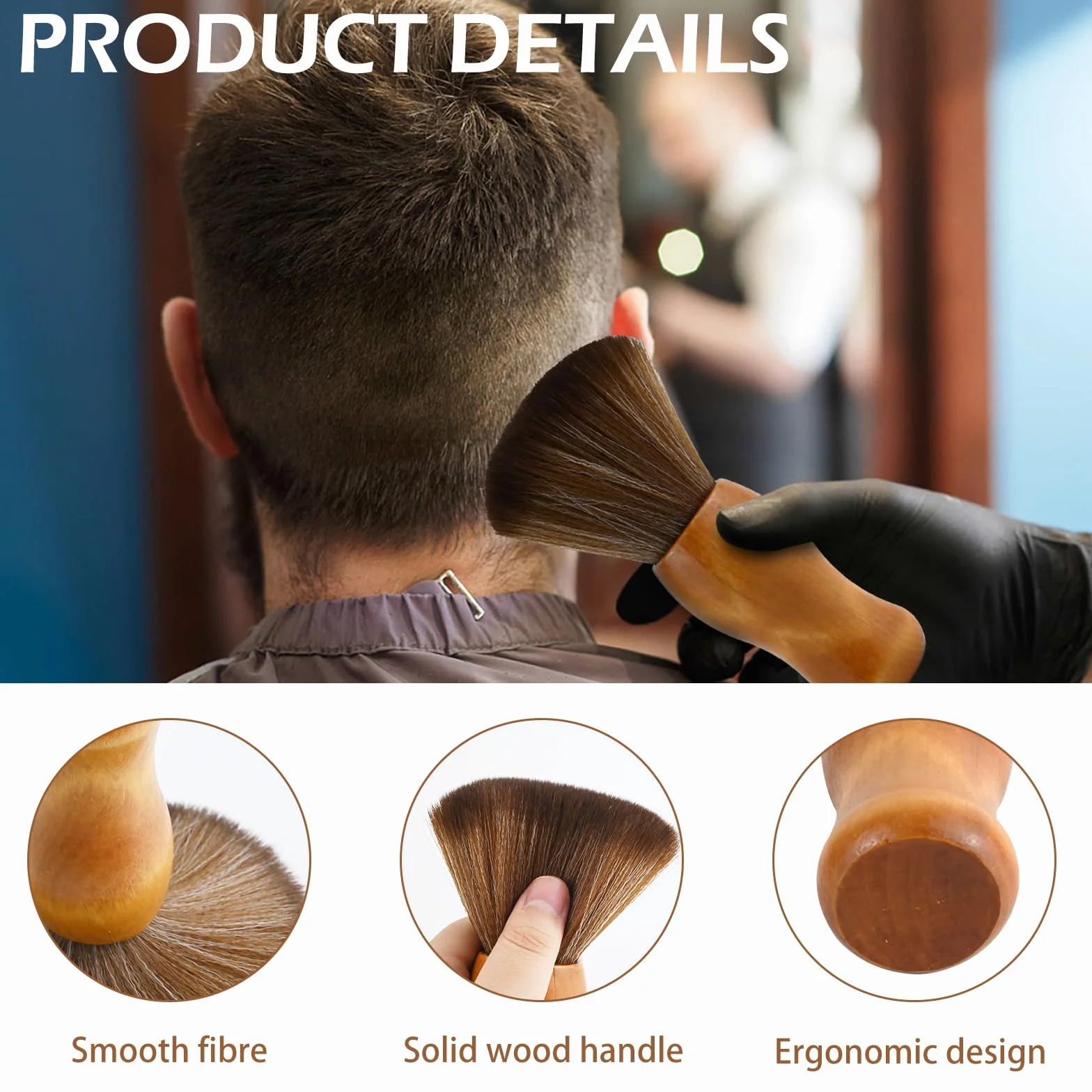 VINEST Cepillos Suaves para Peluquería Mango de Madera Profesional