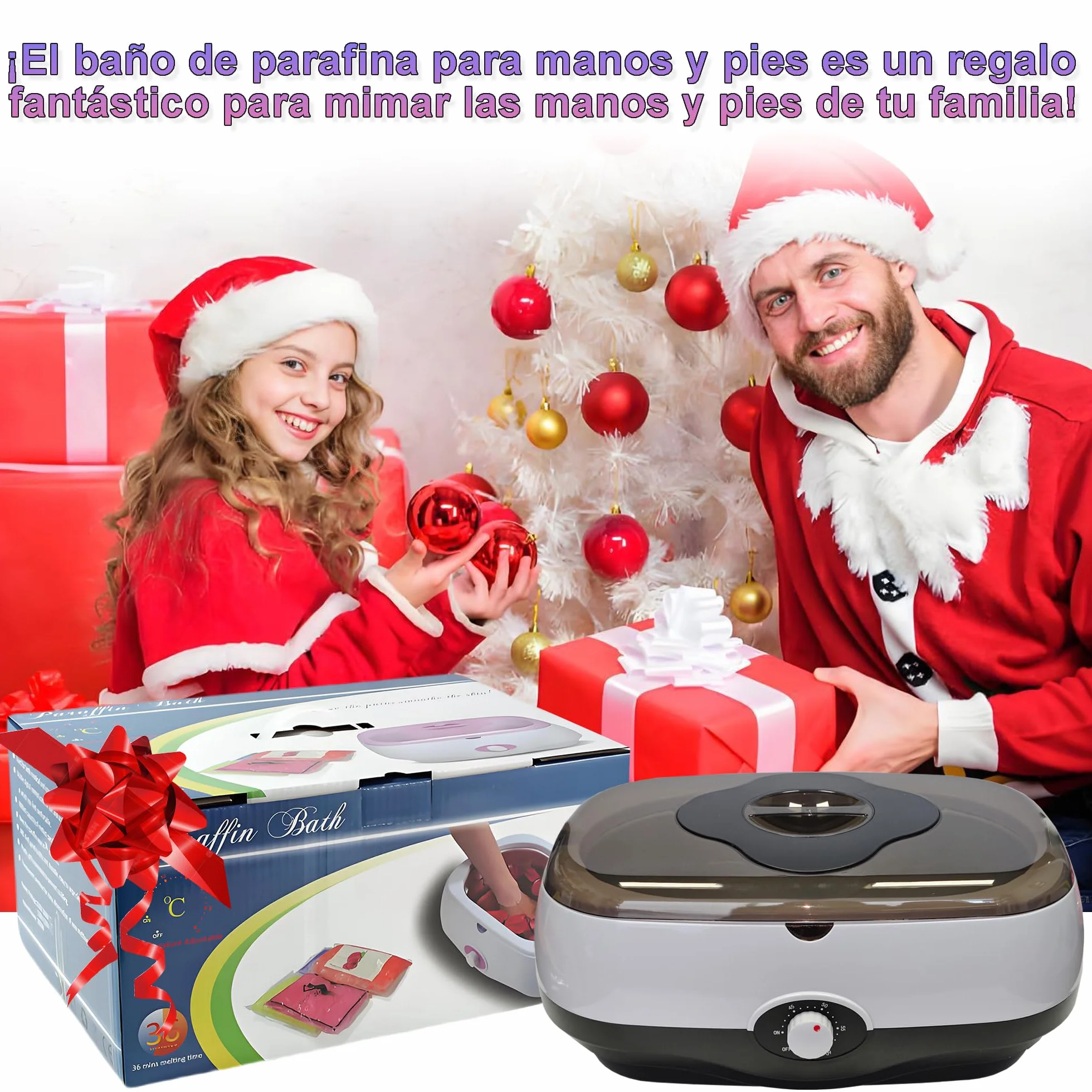 Baño de parafina para manos y pies 5000 ml con cera 1800 g Negro