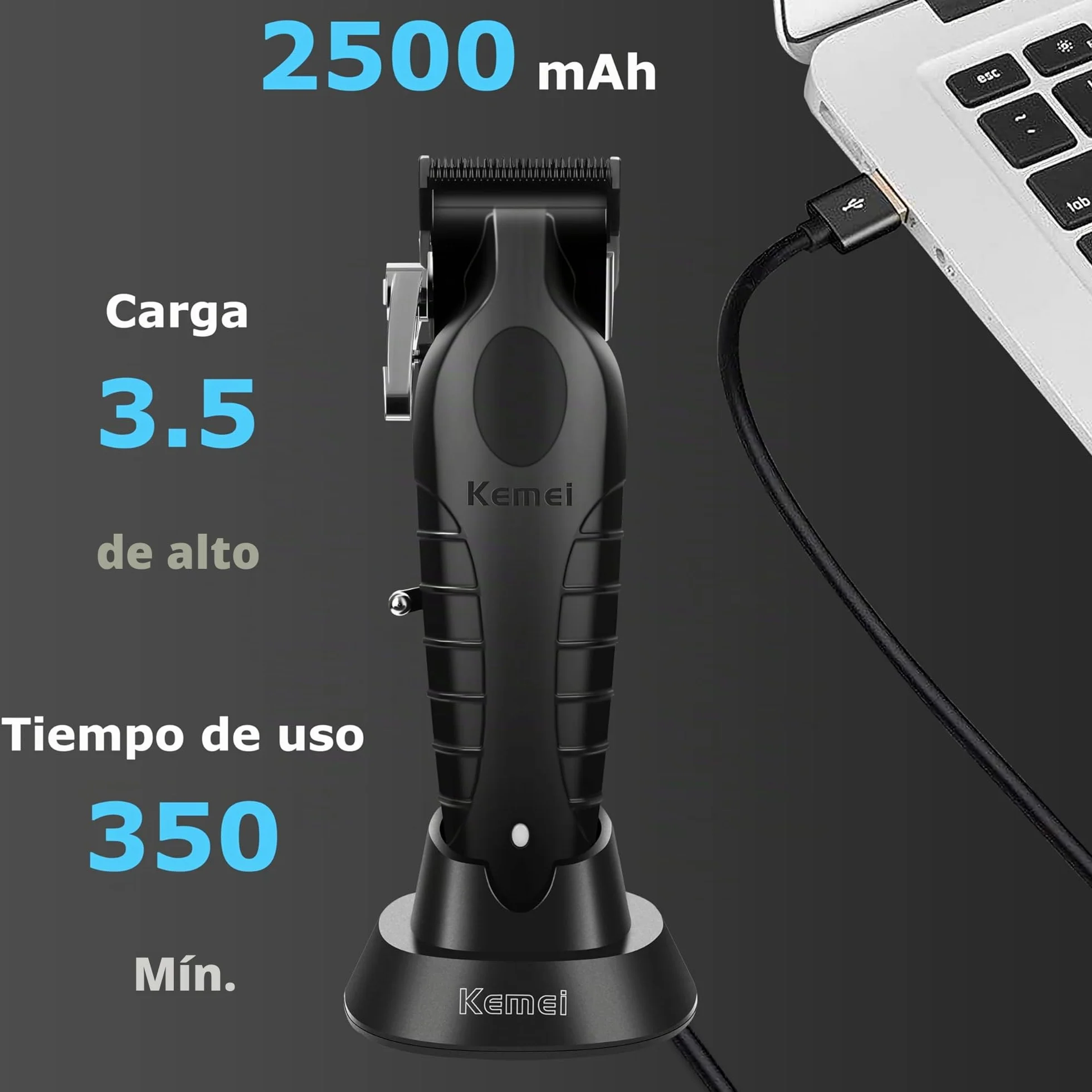 KEMEI 2296 Cortapelos Profesionales Inalámbrico con Cable Recortadora de Pelo y Barba