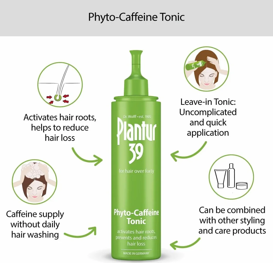 Plantur 39 Shampoo Cafeína 250 ml y Tonico 200 ml Tratamiento Anticaida Cabello Mujer