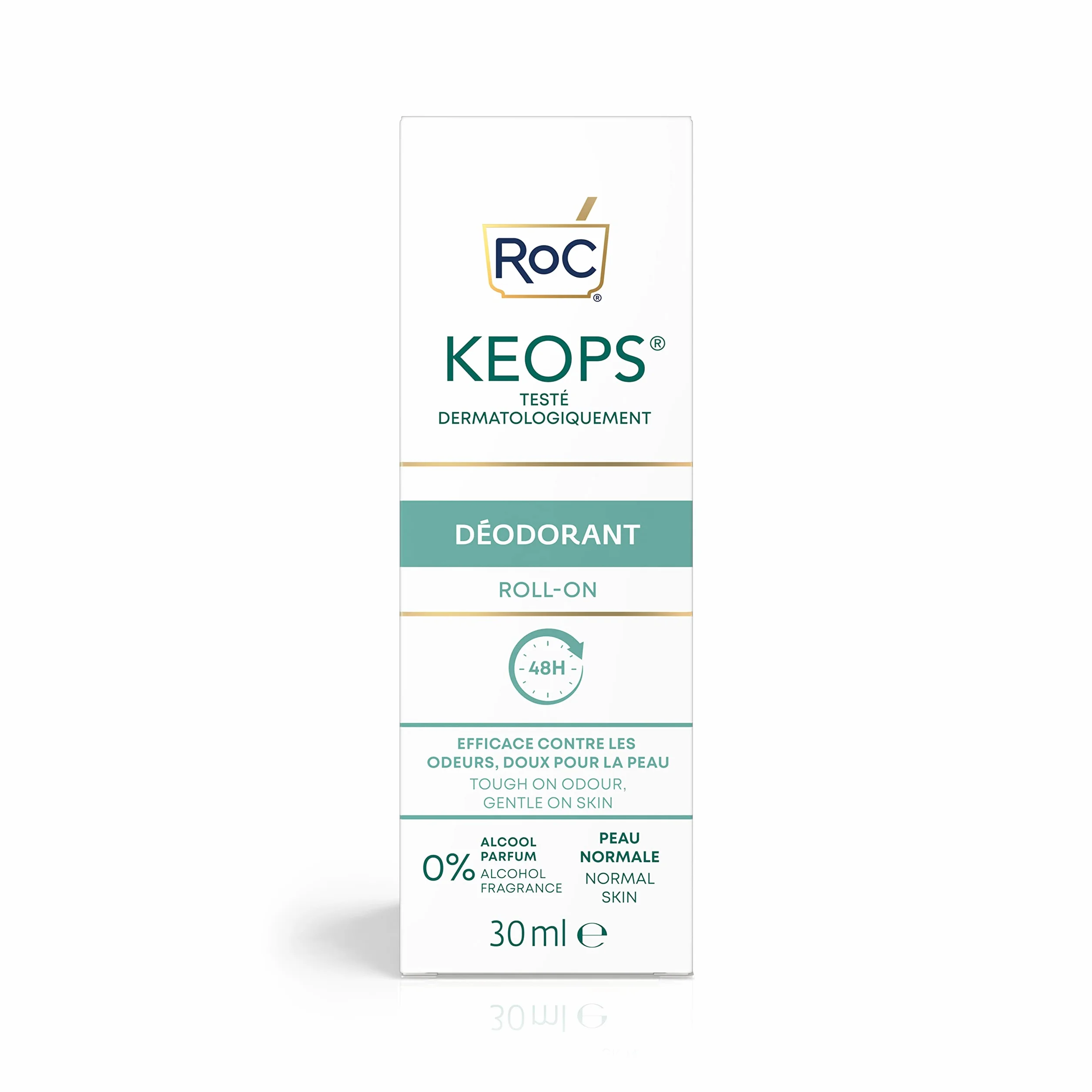 RoC KEOPS Desodorante Roll-on Antitranspirante 48 Horas Piel Normal Sin Alcohol 30 ml
