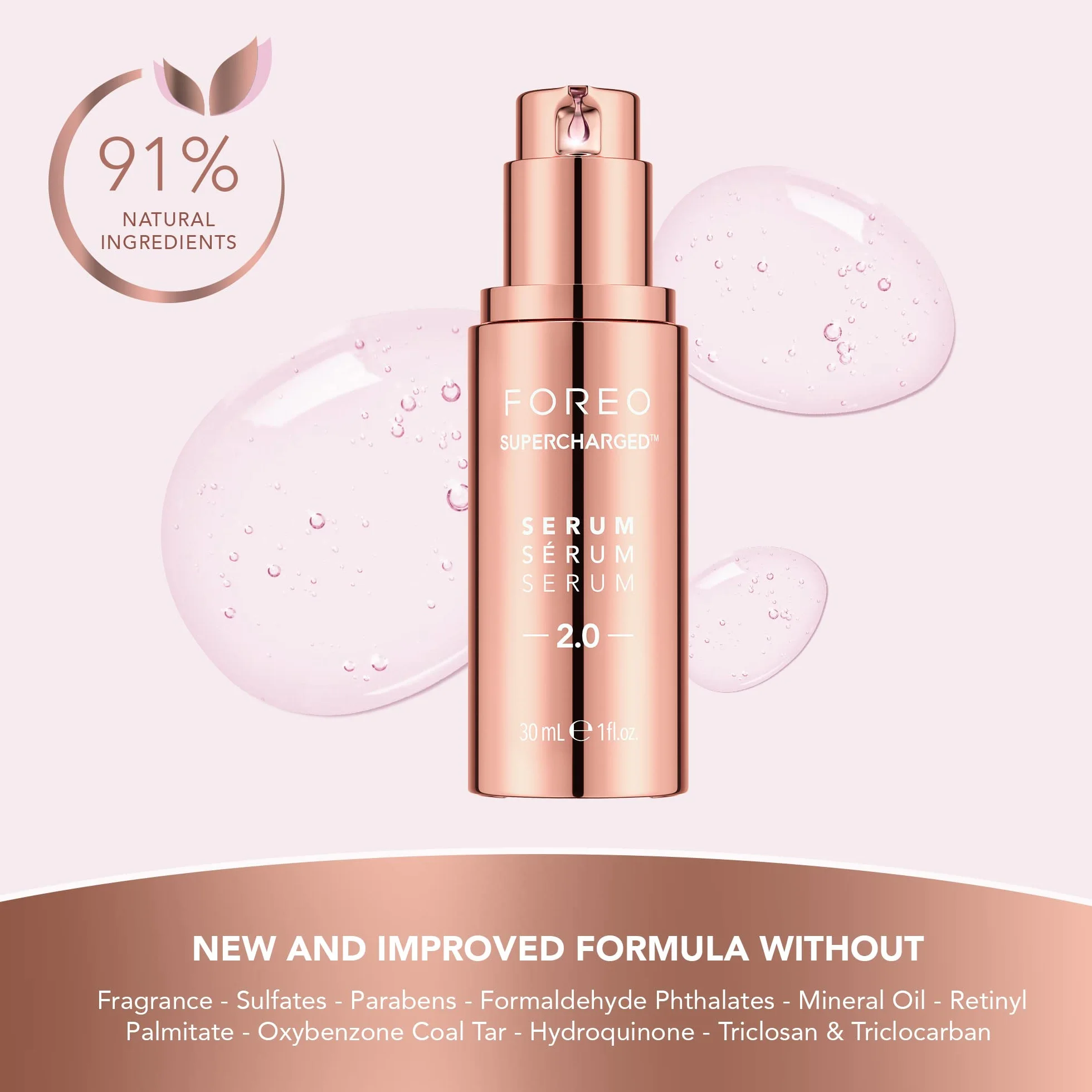 FOREO BEAR Reafirmante Dispositivo de Microcorrientes Facial + 2x Sérum 30 ml Ácido Hialurónico Masajeador Antiedad Fuchsia